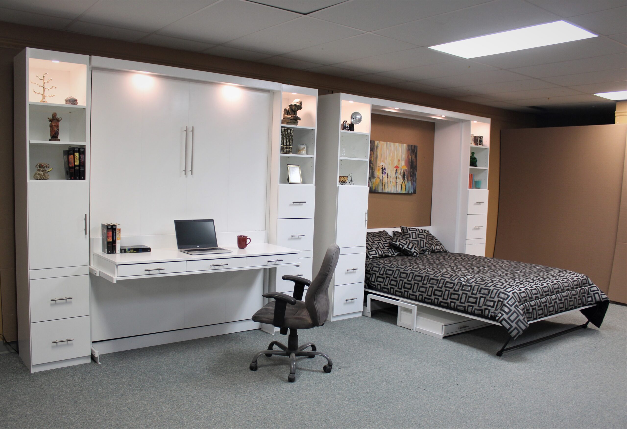 White Alpine one bed closed and one shown open