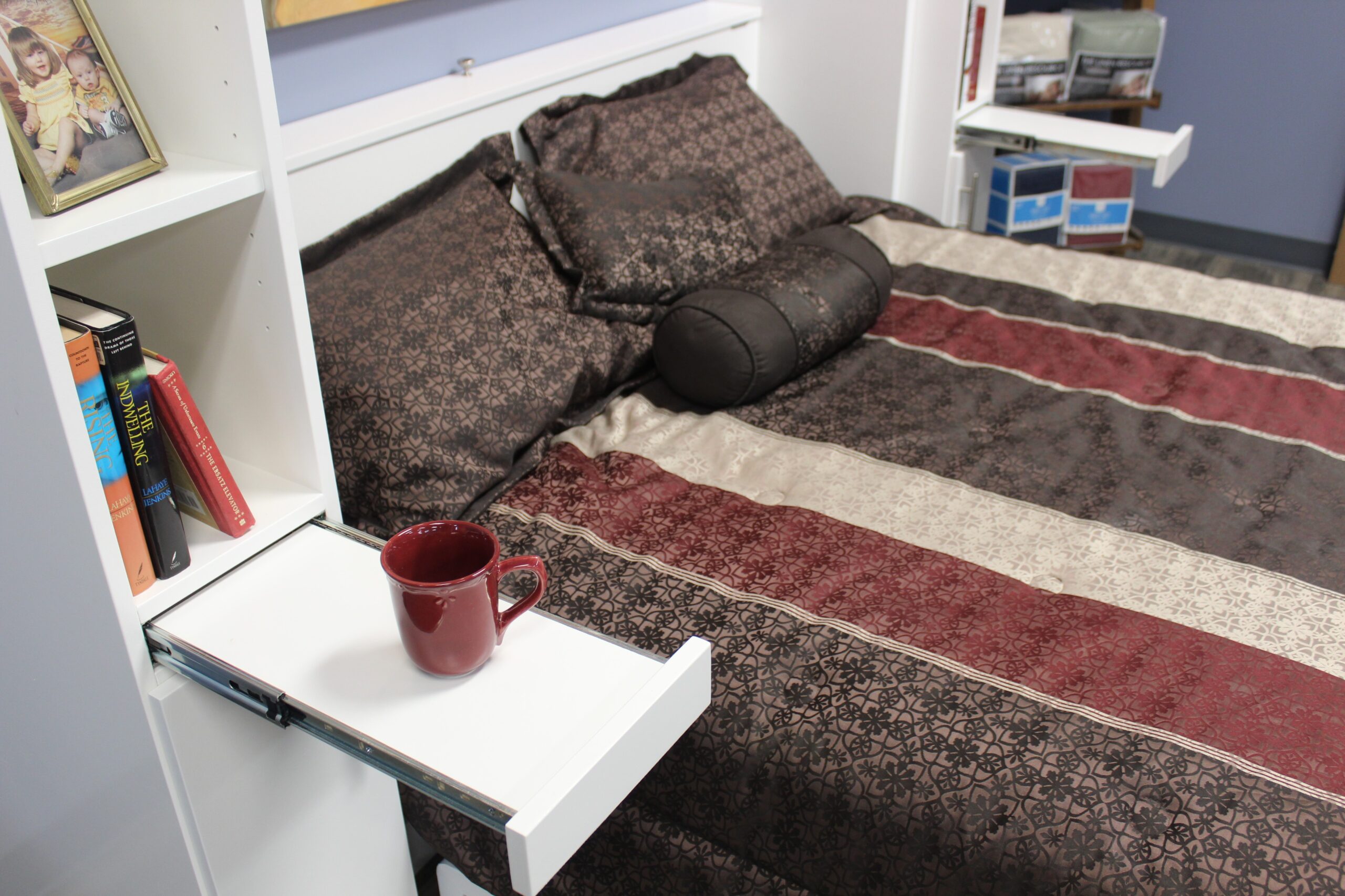 White Alpine Drink Tray Showing with Bed Open