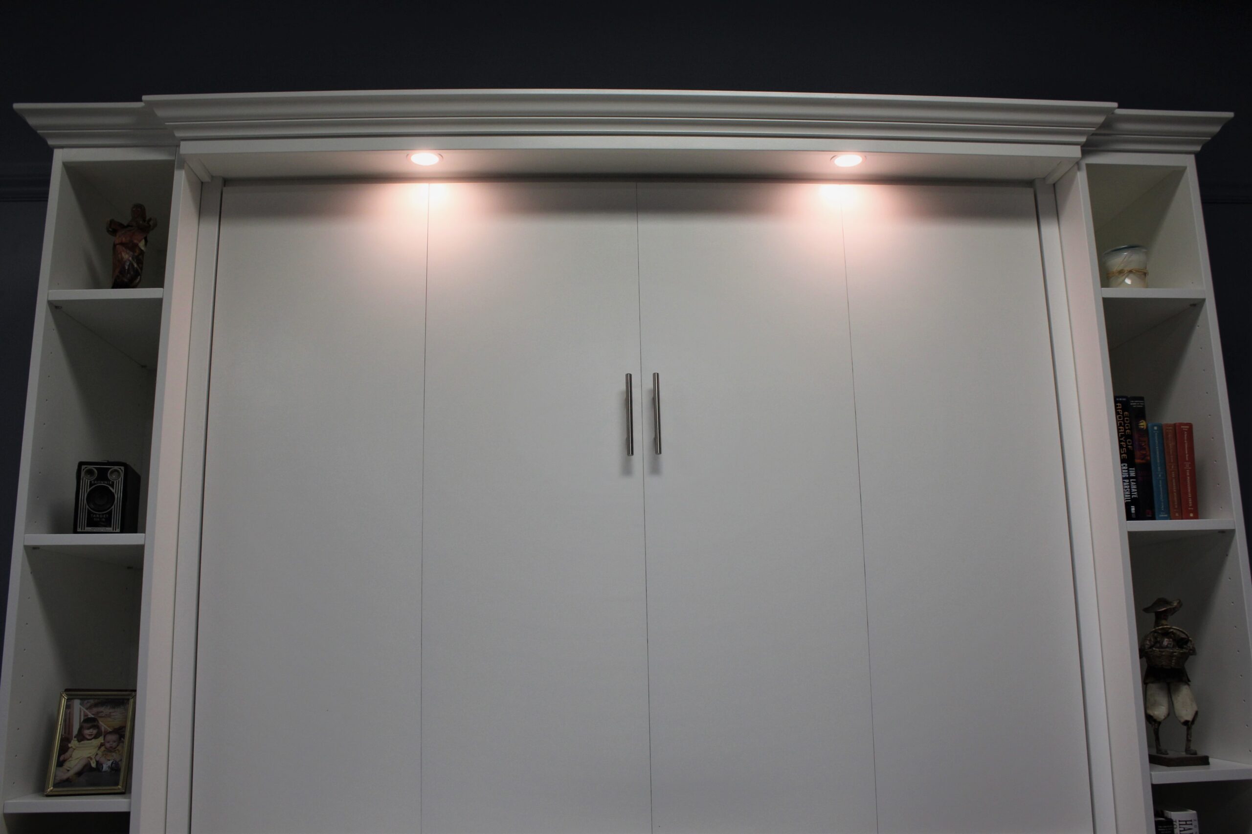 White Alpine LED Outset Murphy Bed Lights Close-up