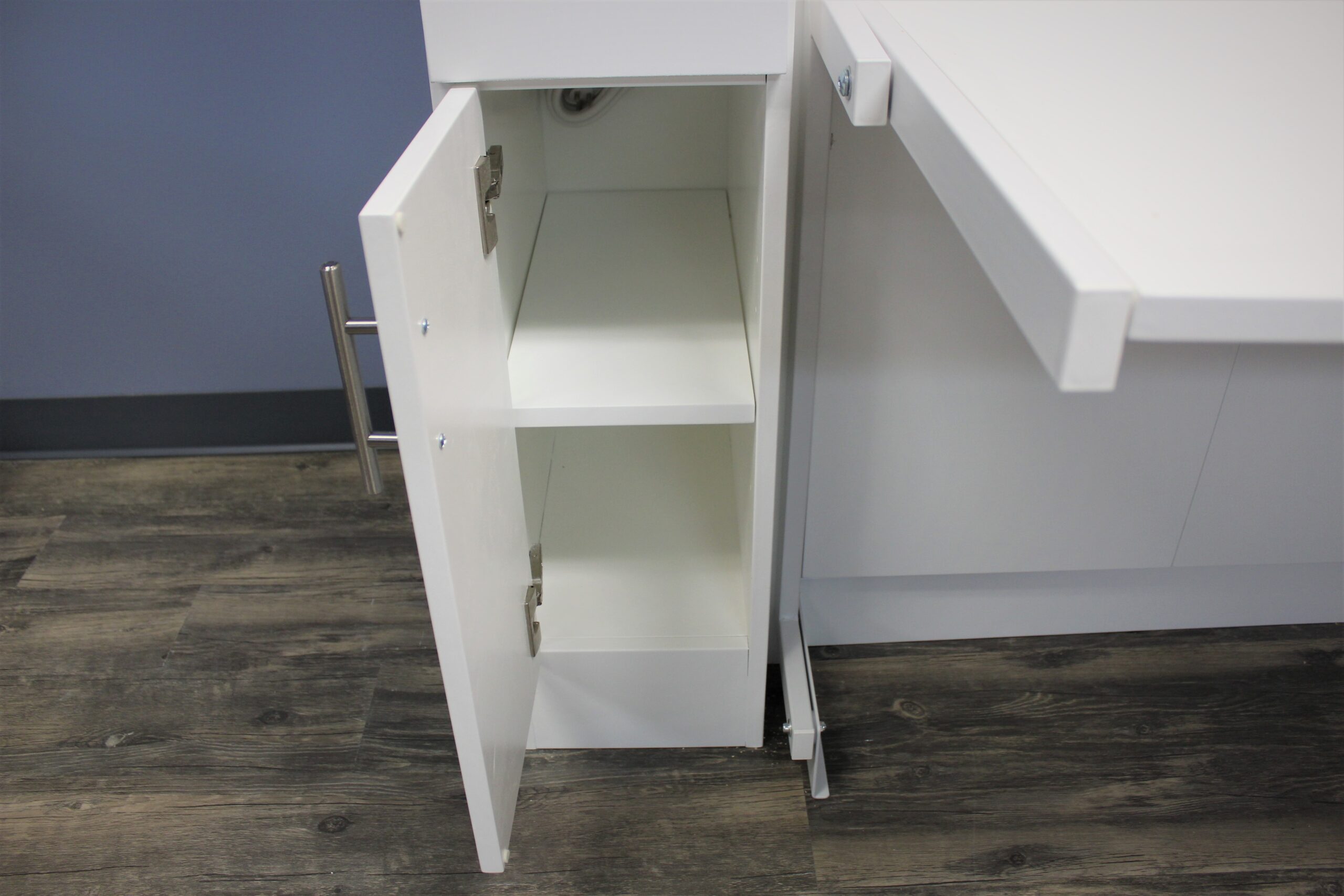 White Alpine Lower Door Section of Each Bookcase