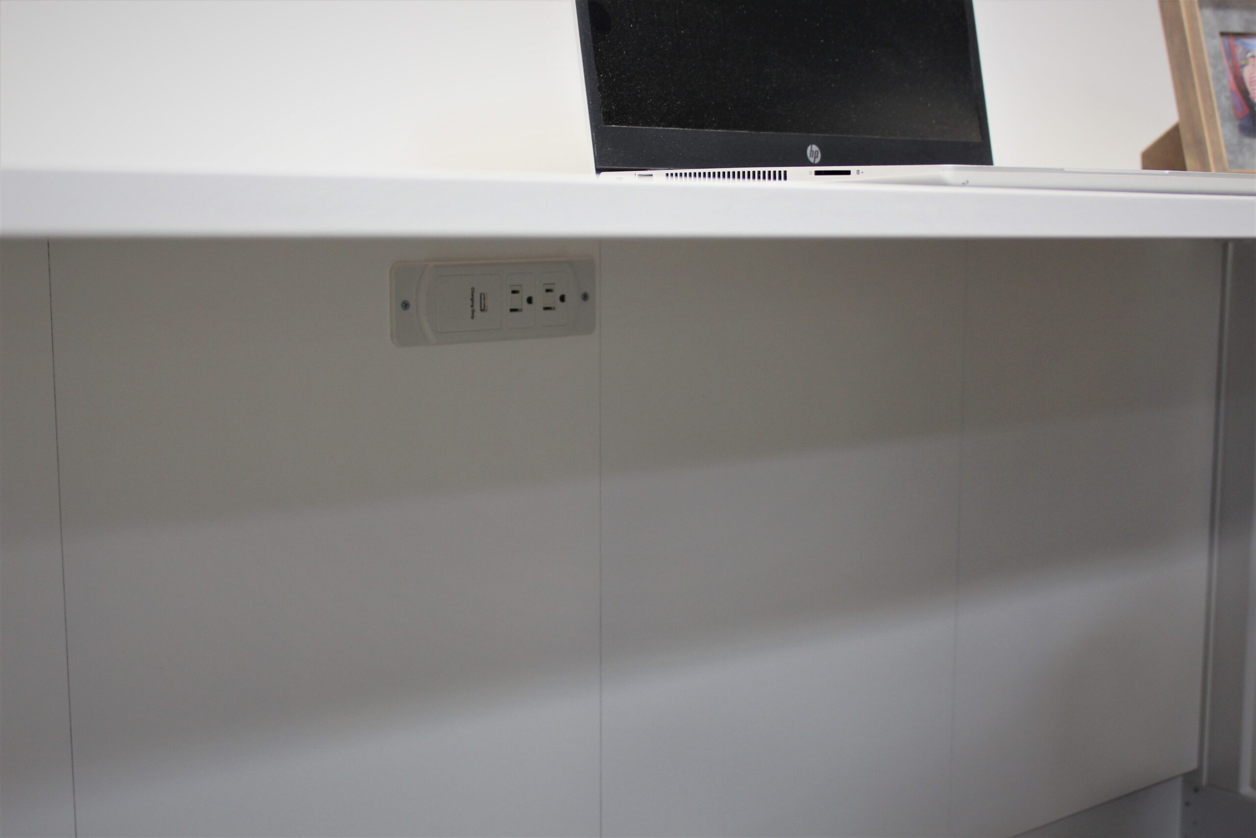 White Alpine Under Desk Charging Station