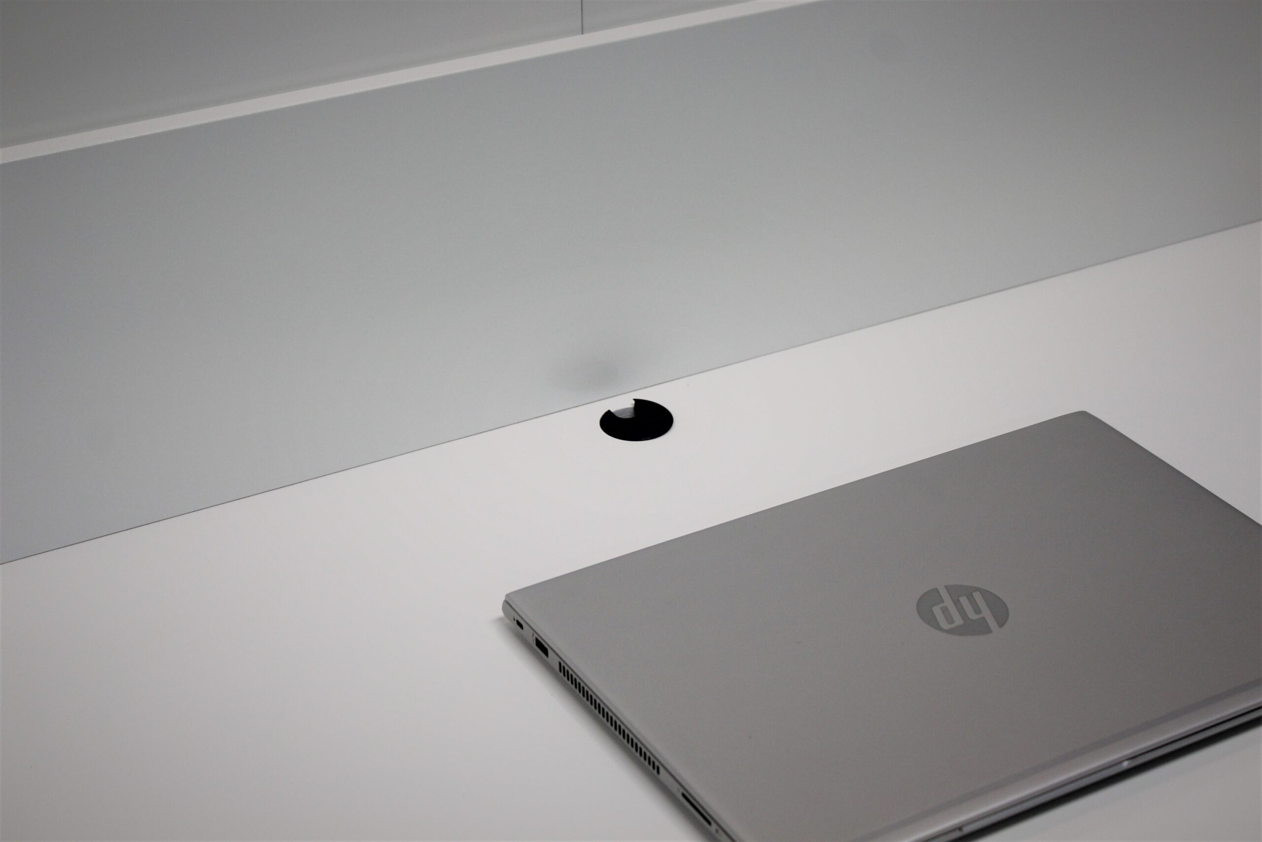 White Alpine Grommet hole for wires