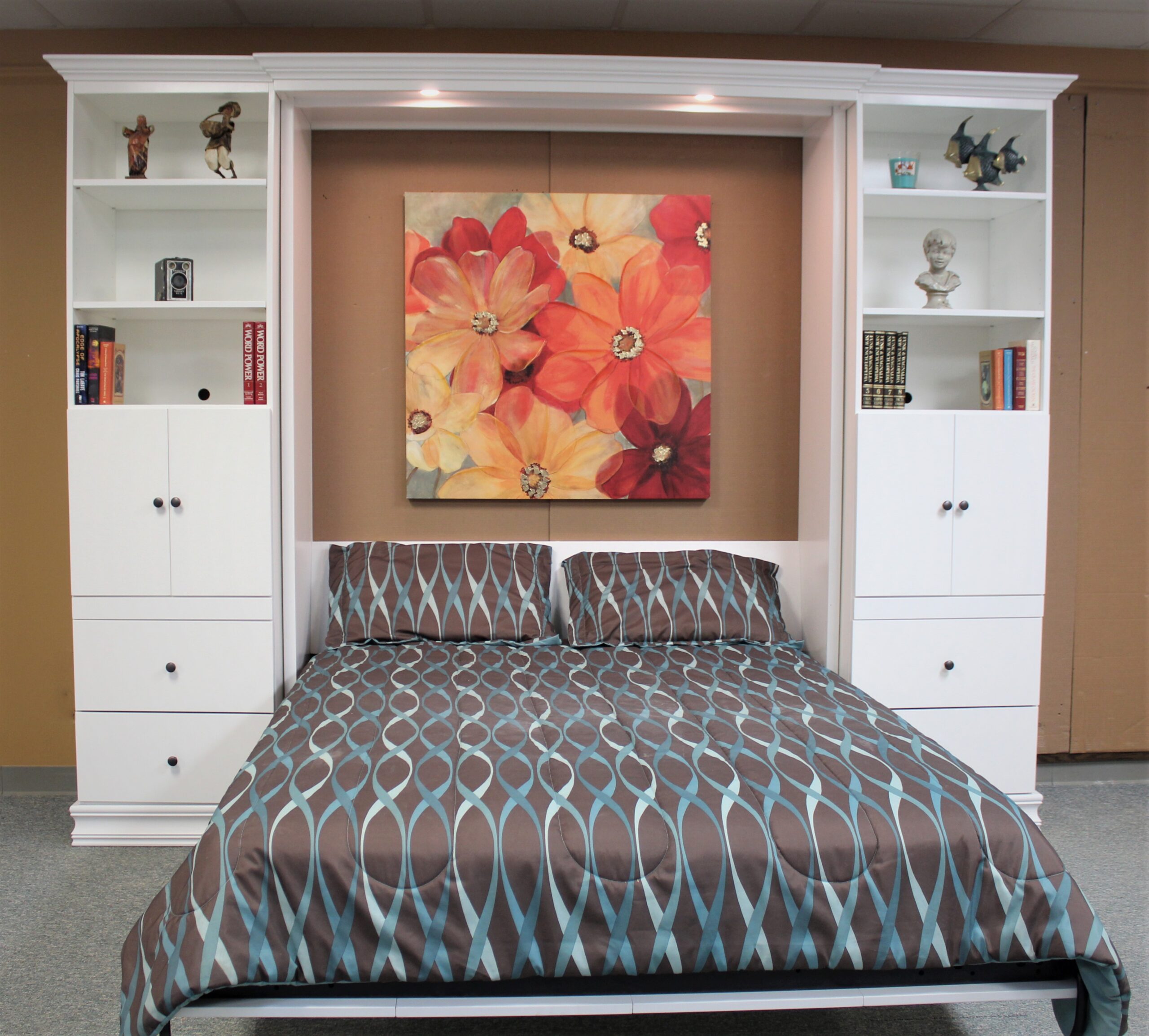 White Alpine Front View of Wallbed Shown Open