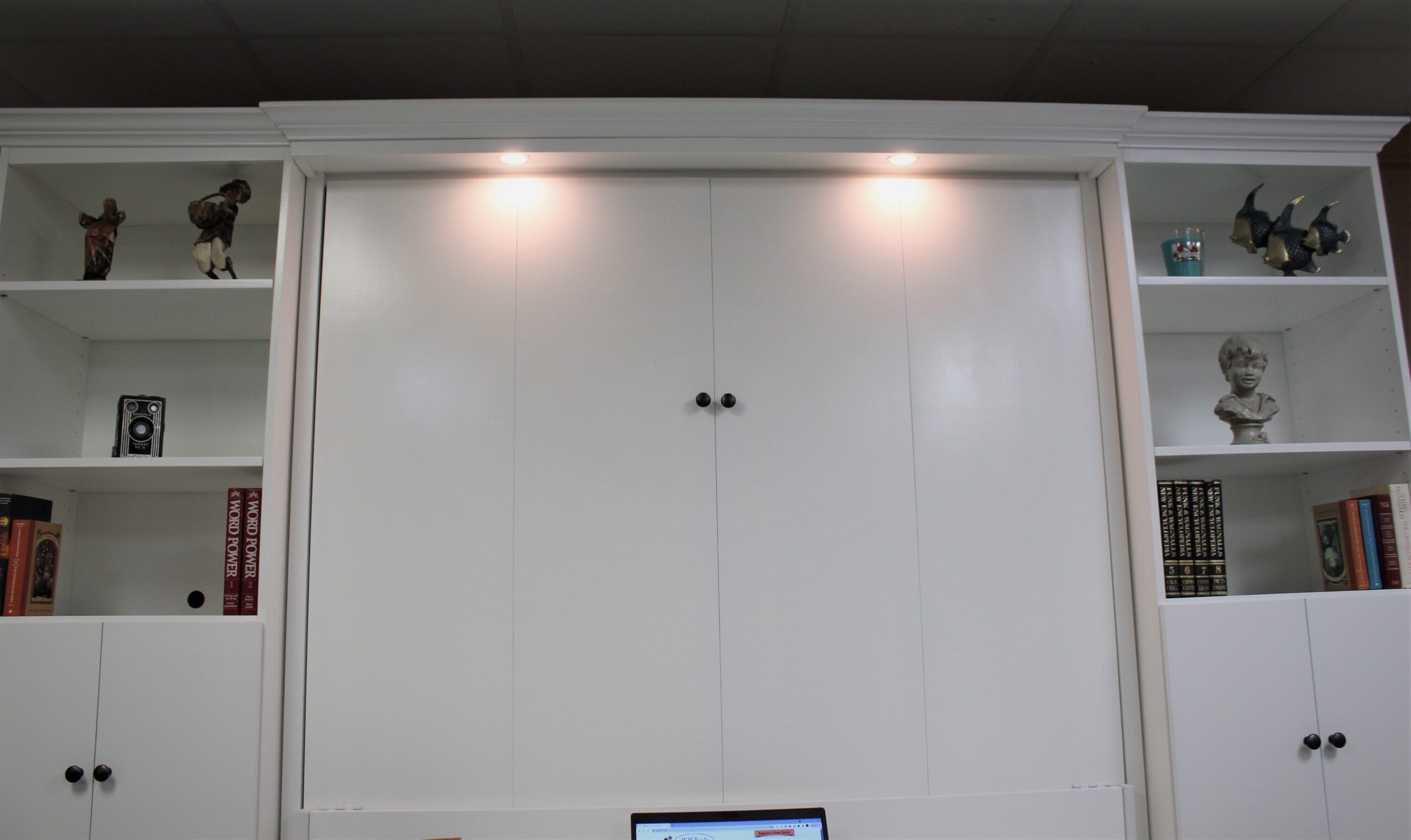 White Alpine Close Up of LED Outset Murphy Bed Lights