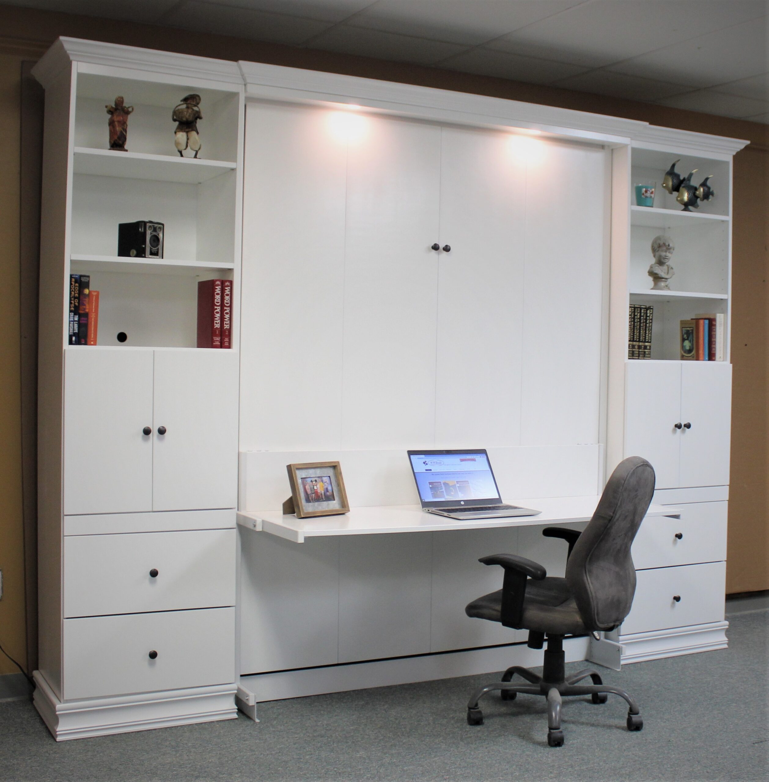 White Alpine Side View of Bed Shown Closed