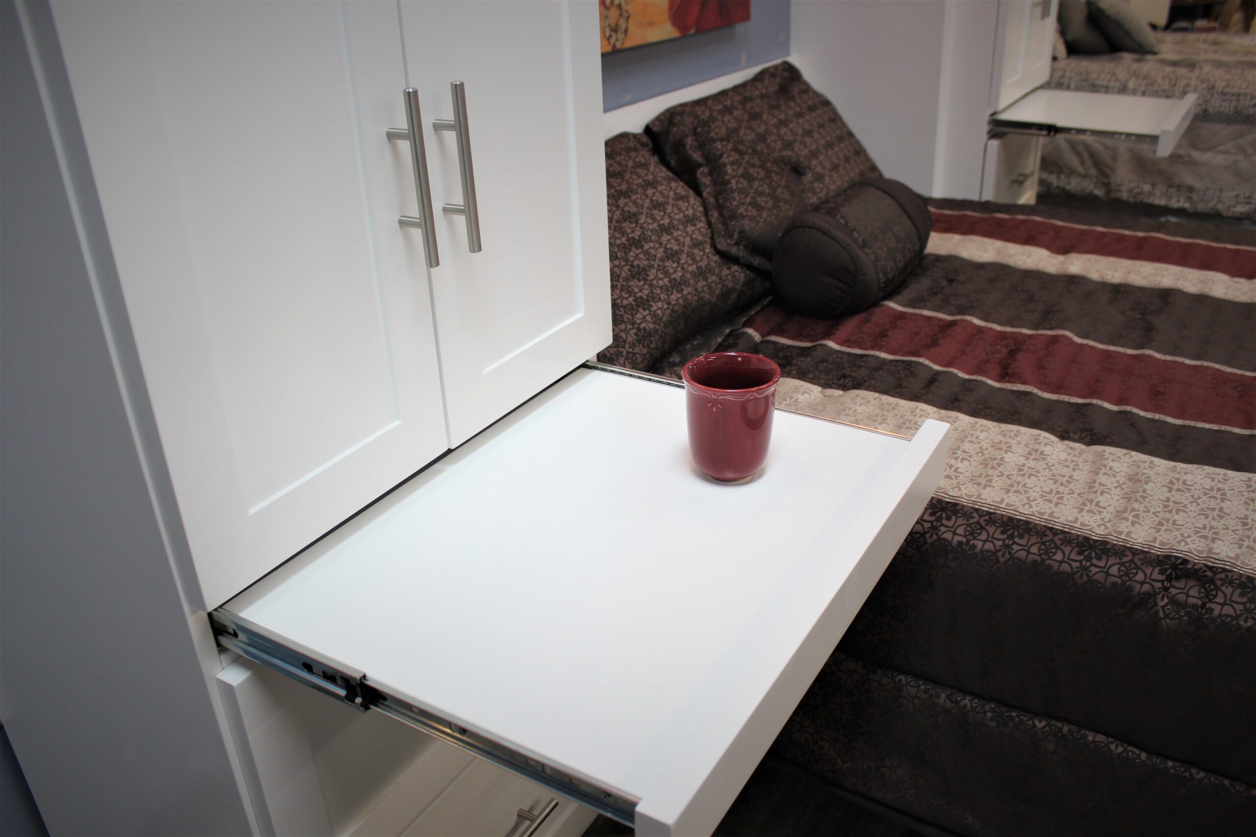 Murphy bed pullout tray