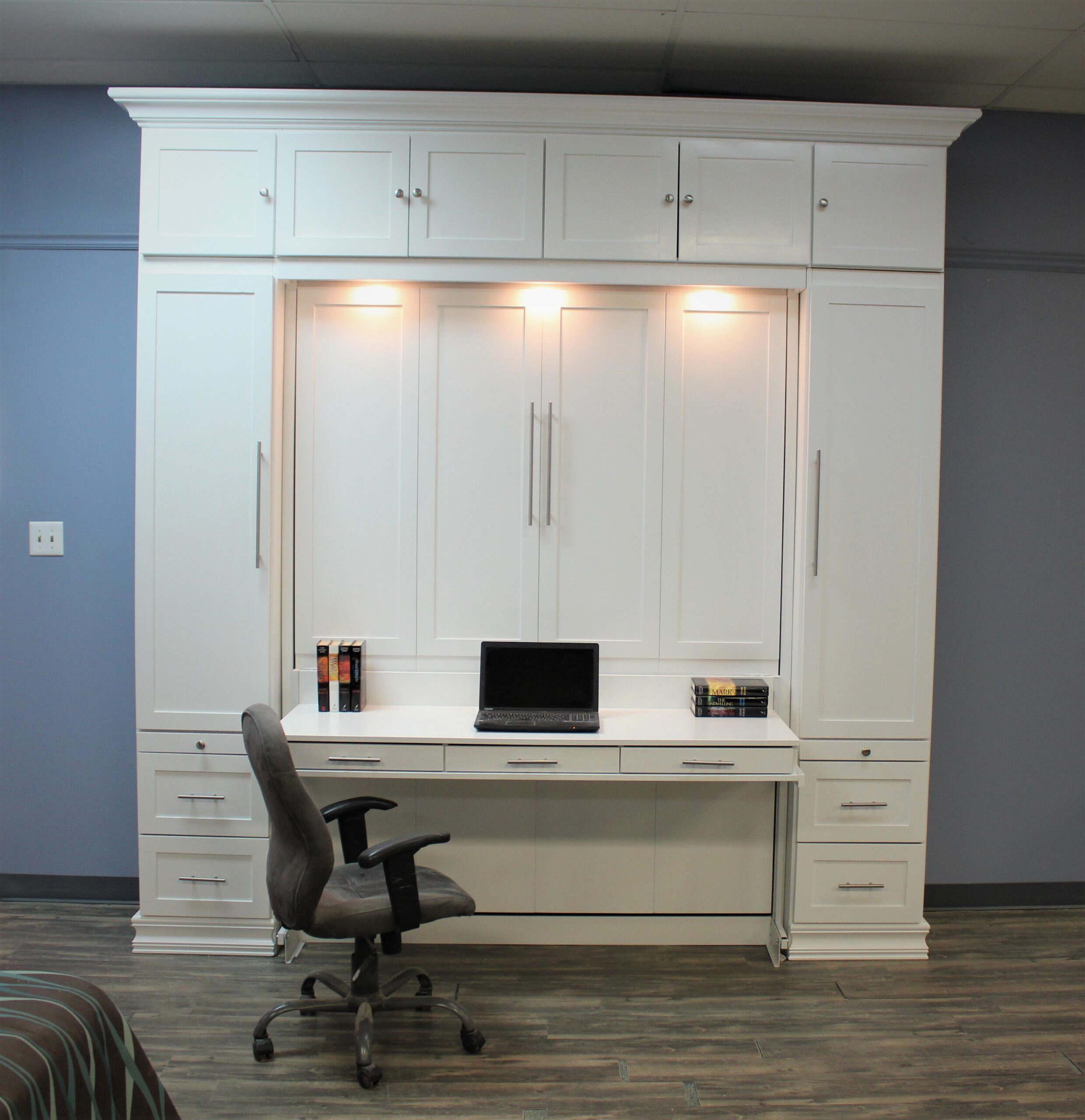 Templeton Murphy bed upper bookcase closed