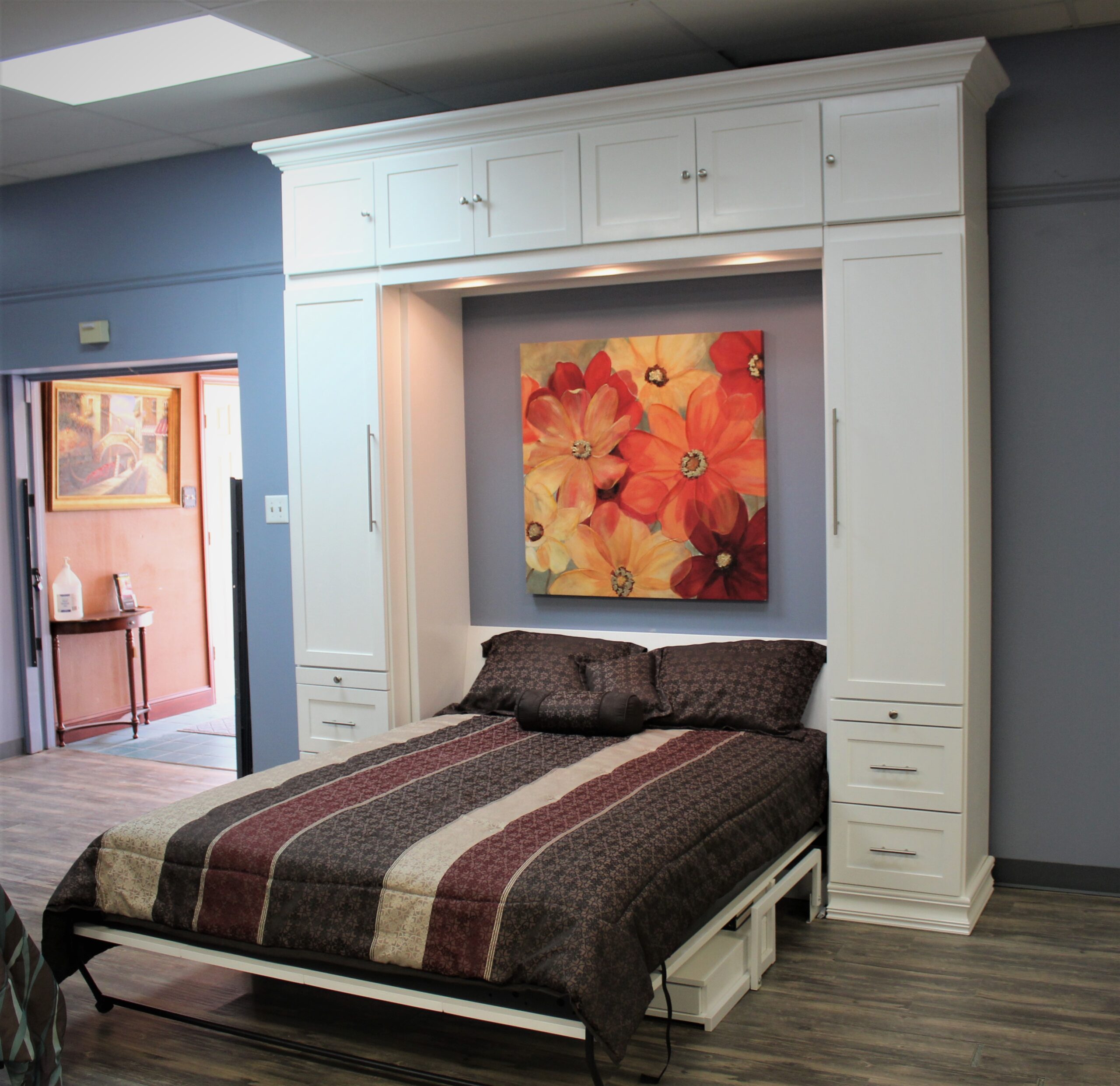 Templeton Murphy bed upper bookcase open