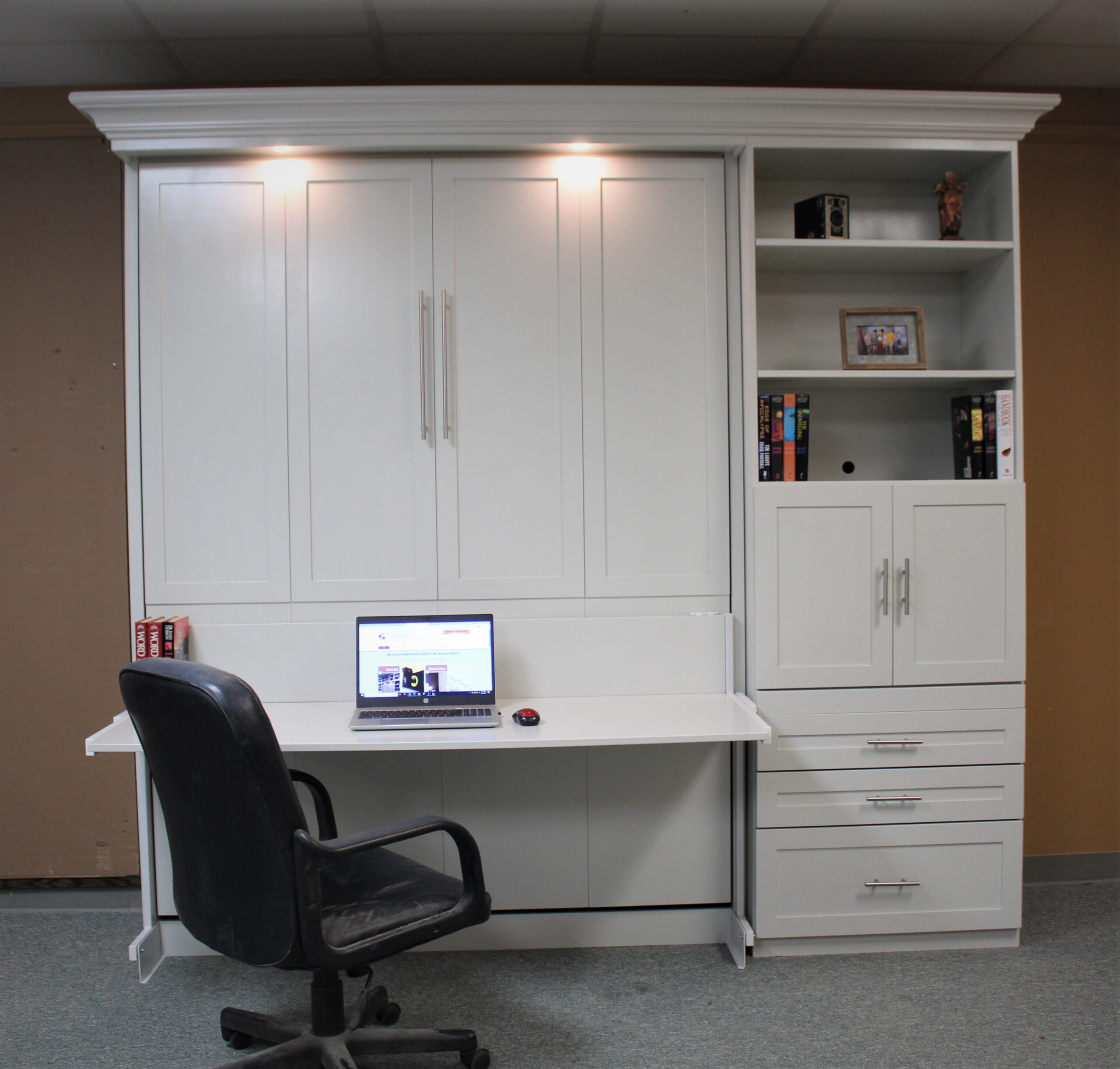 SW Crushed Ice Templeton Front View of Murphy Bed Shown Closed