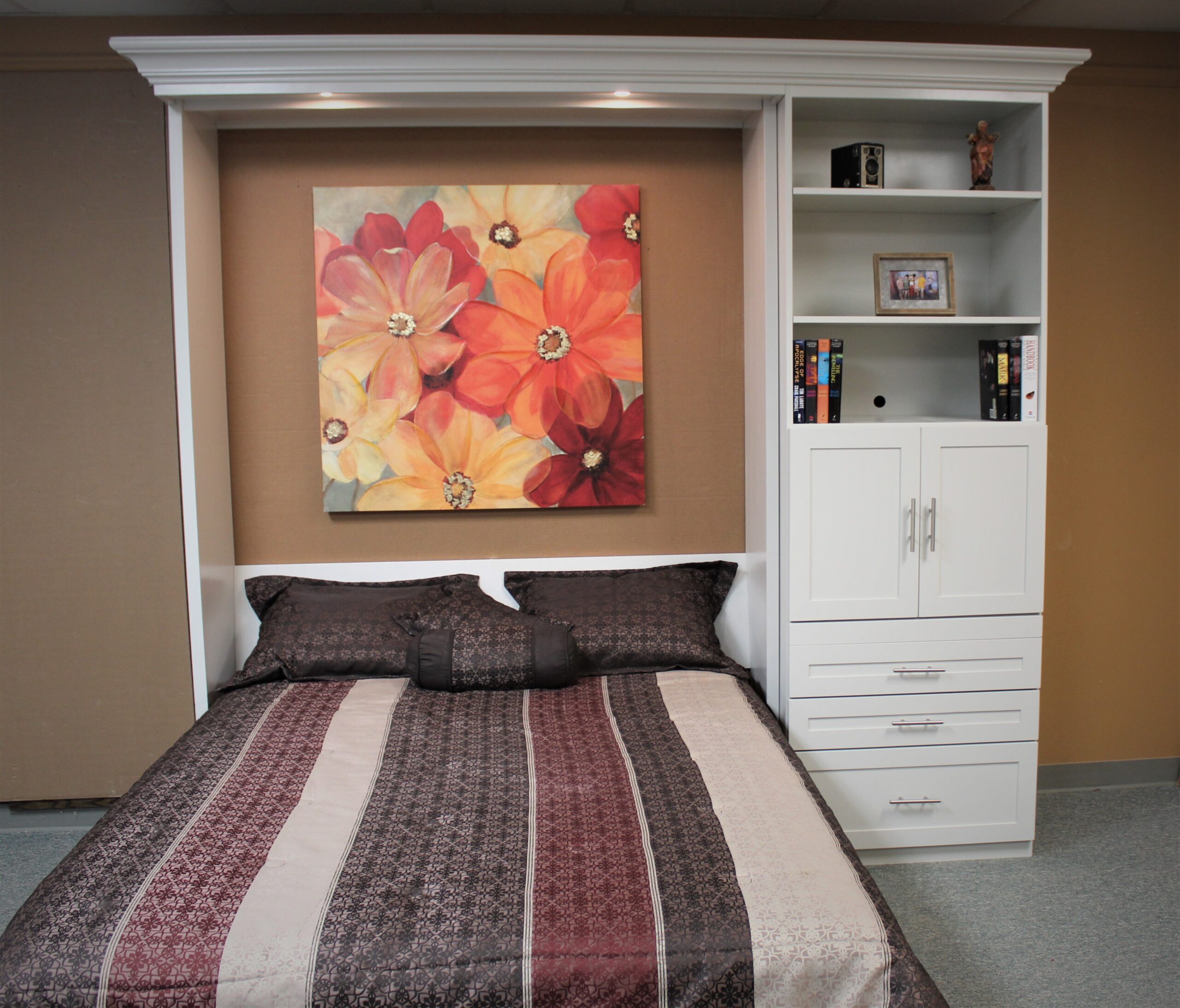 SW Crushed Ice Templeton Front View of Murphy Bed Shown Open