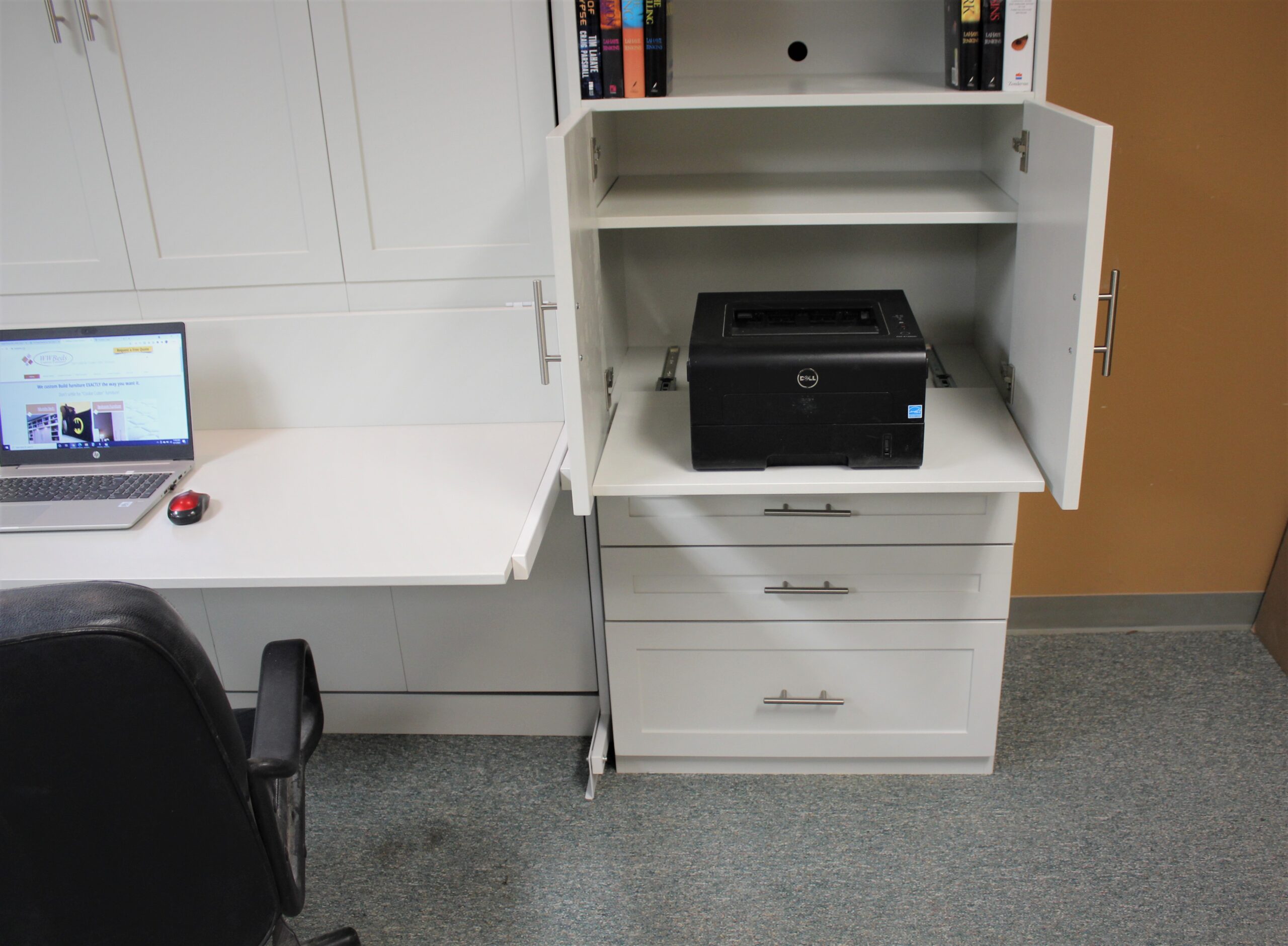 SW Crushed Ice Templeton Printer Pullout in Bookcase