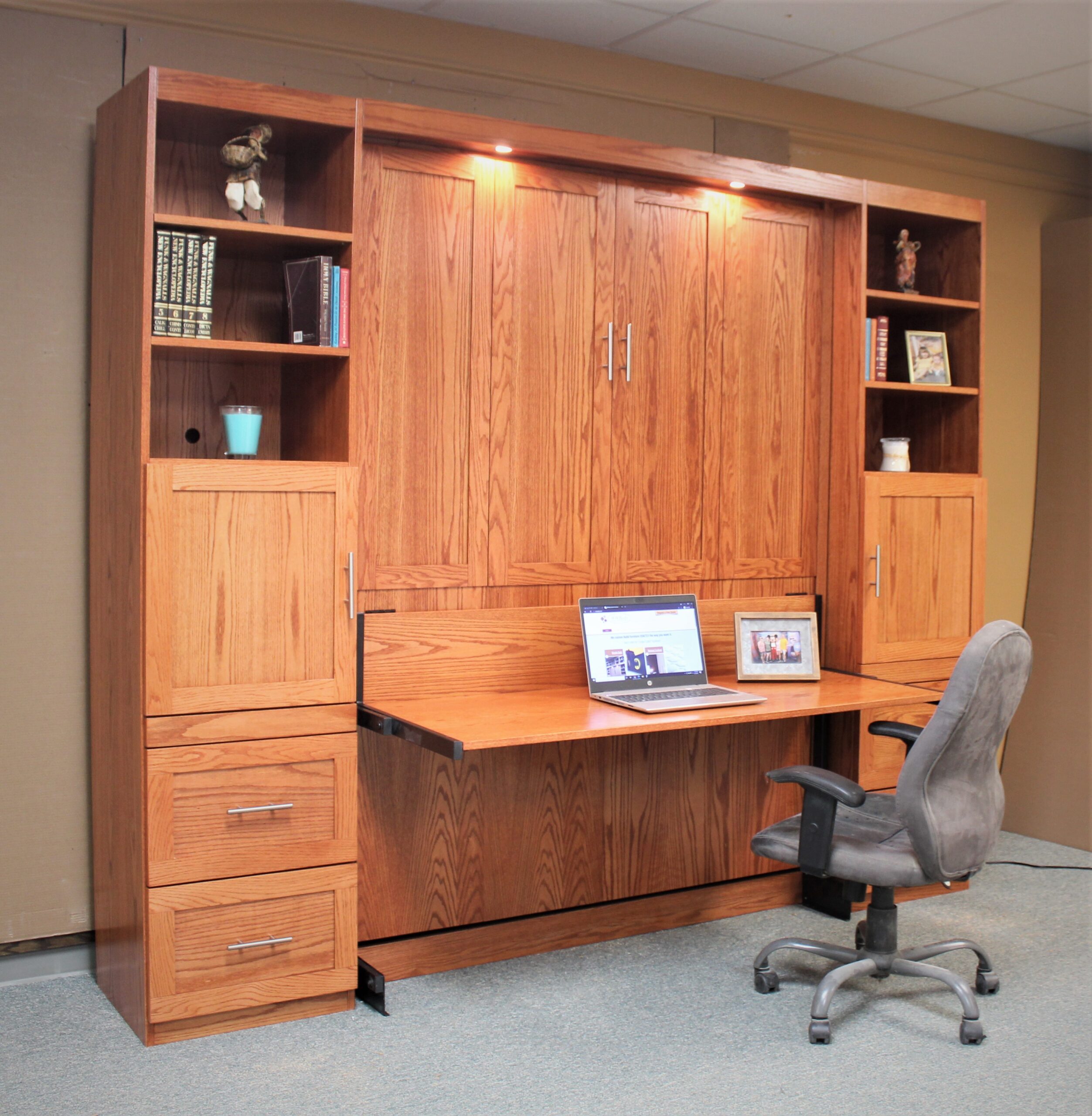 Gunstock Templeton Murphy Bed Side View of Murphy Bed Shown Closed