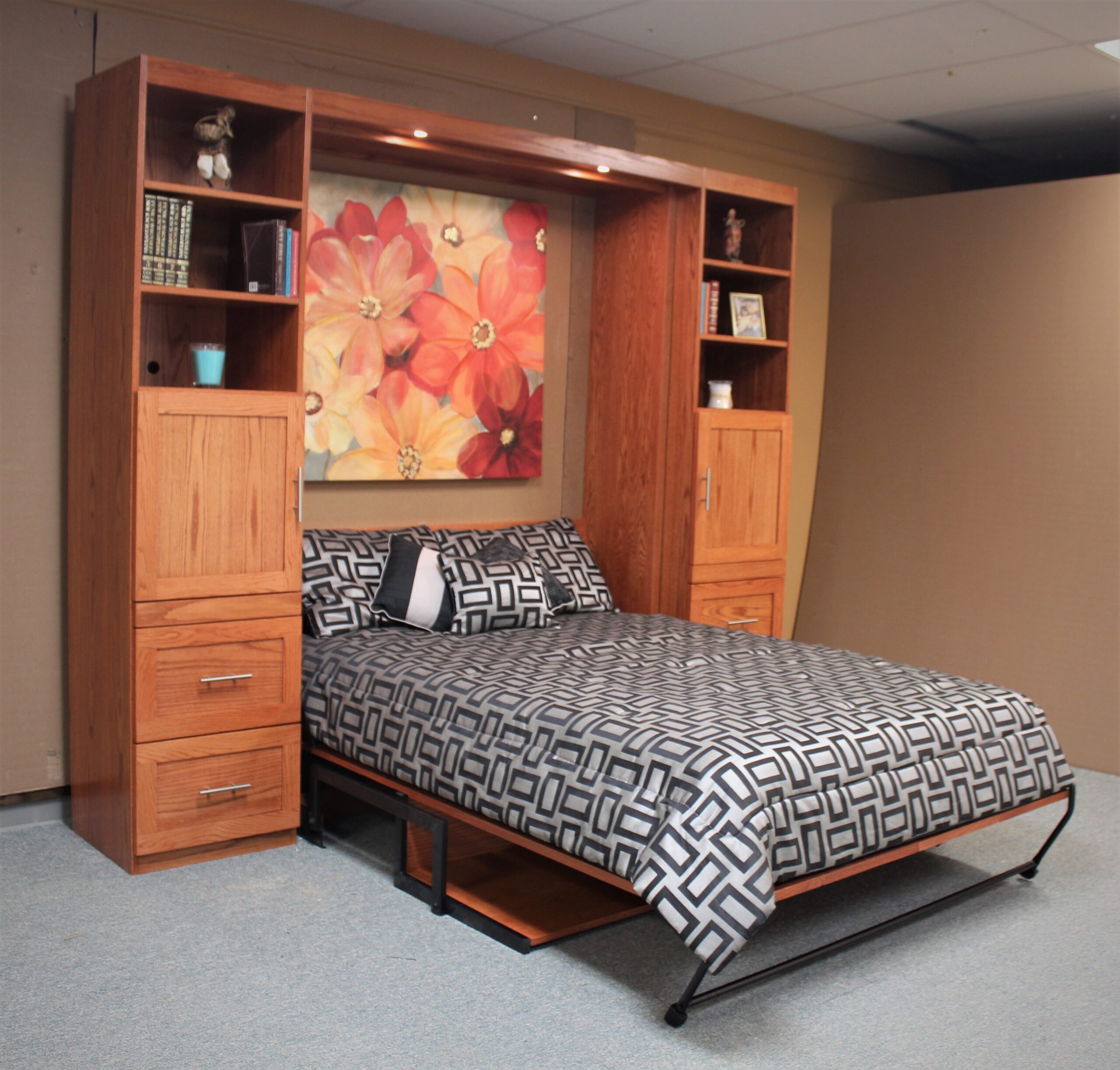 Gunstock Templeton Murphy Bed Side View of Murphy Bed Shown Open