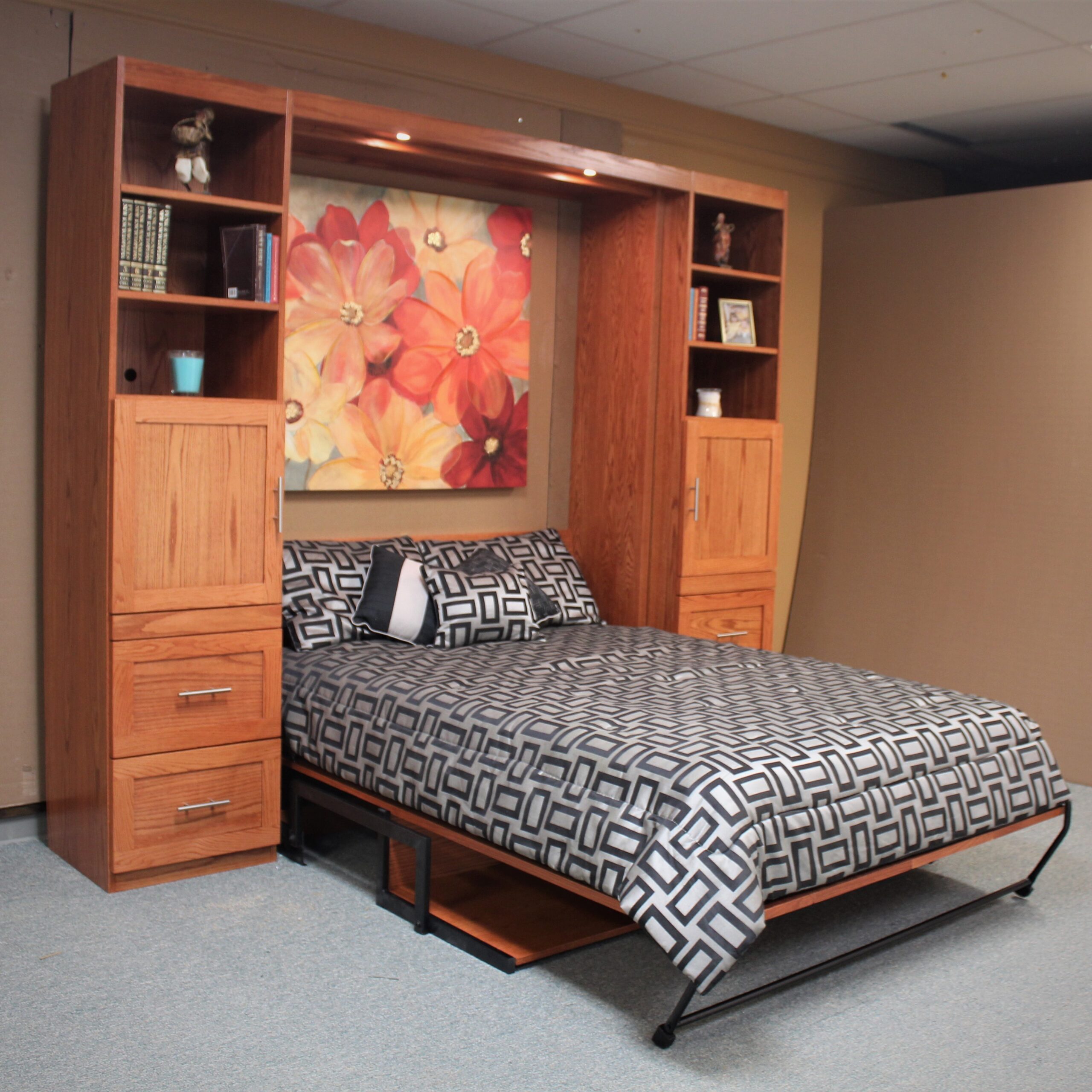 Gunstock Templeton Wall Bed Side View of Bed Shown Open