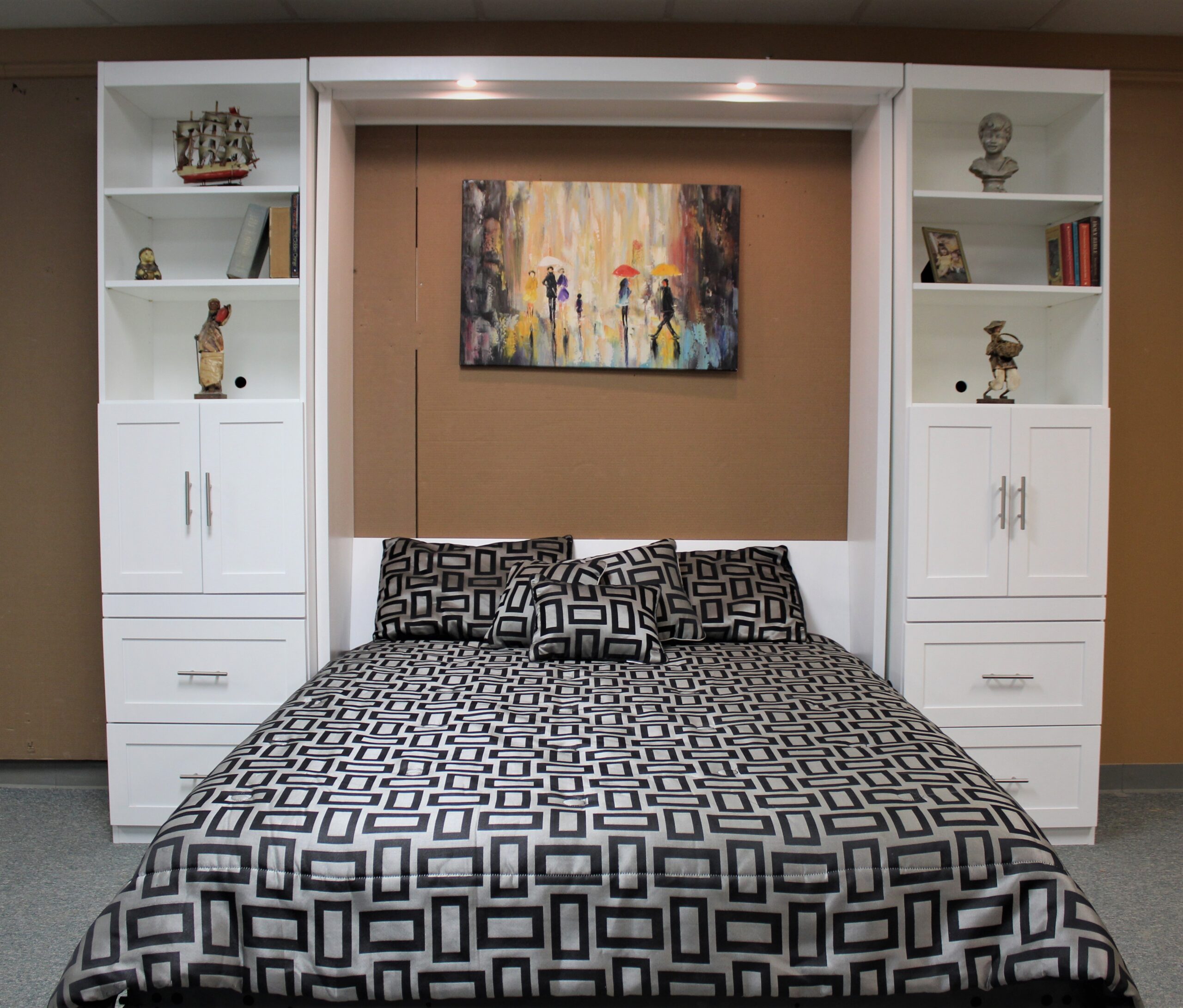 Templeton in White Front View of Wallbed Shown Open