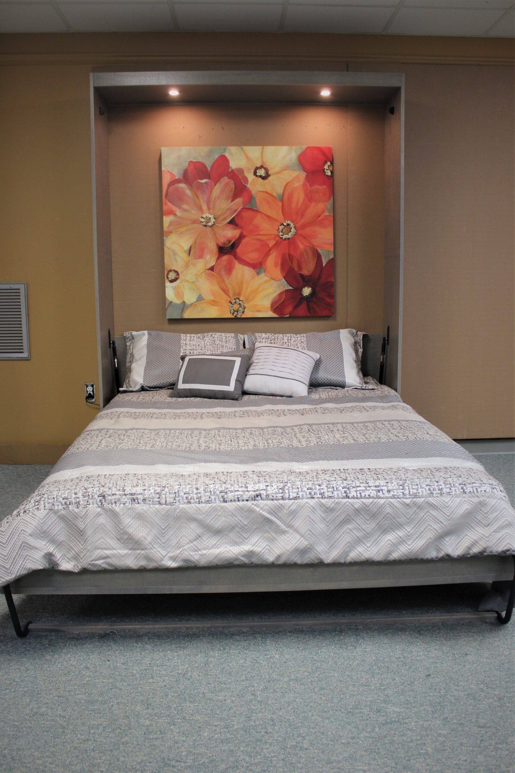 Frank Lloyd Inspired Wallbed shown open