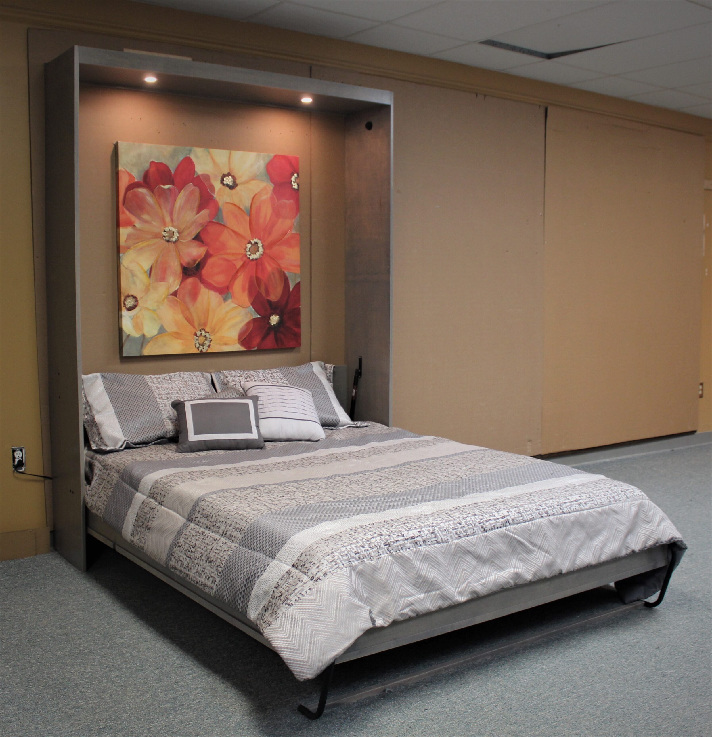 Frank Lloyd Inspired Murphy bed shown open