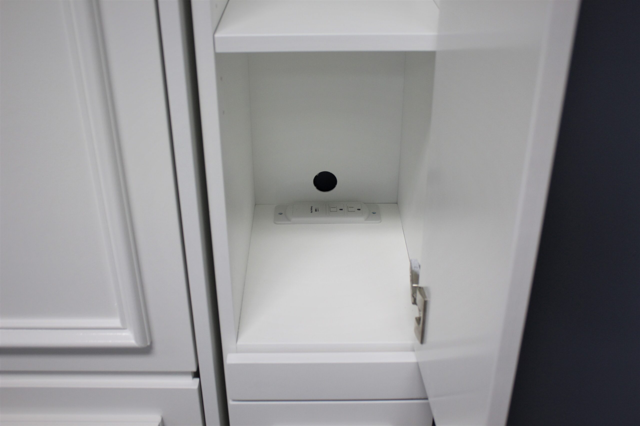 White New Yorker Bookcase Charging Station