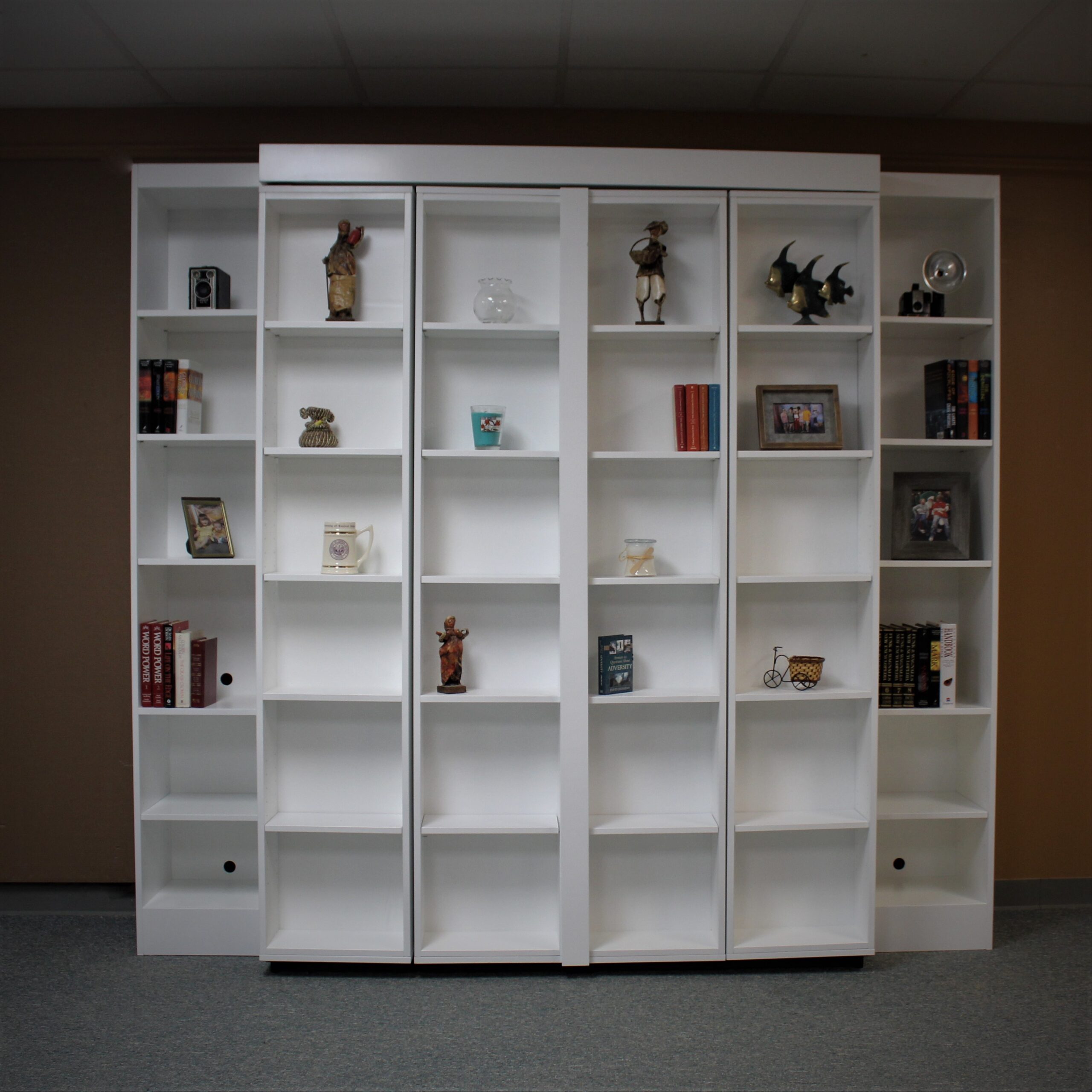 Pivoting Bookcase Murphy Bed Front View of Bookcases Closed
