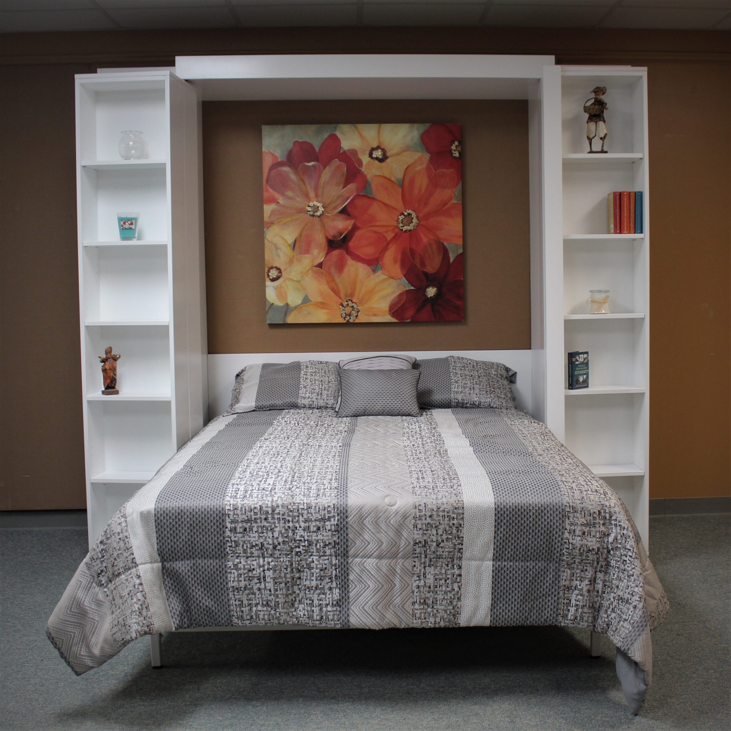 Pivoting Bookcase Murphy Bed Front View Bookcases Open