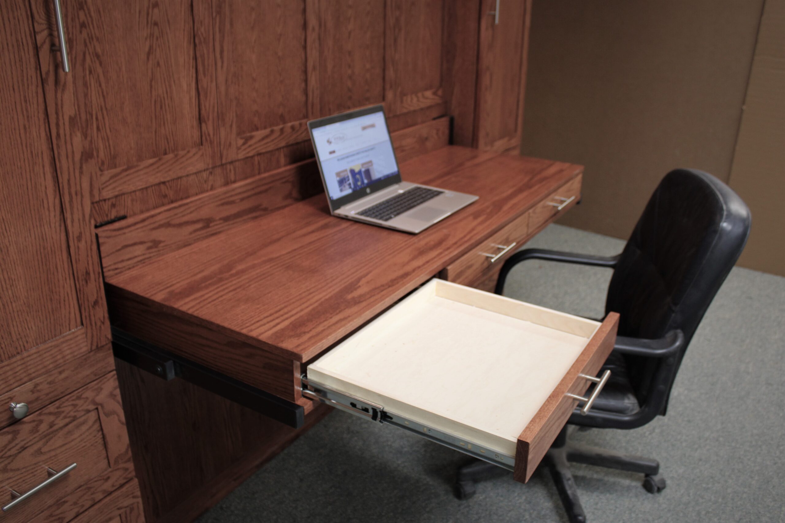 Templeton Murphy Bed Desk Drawer Open