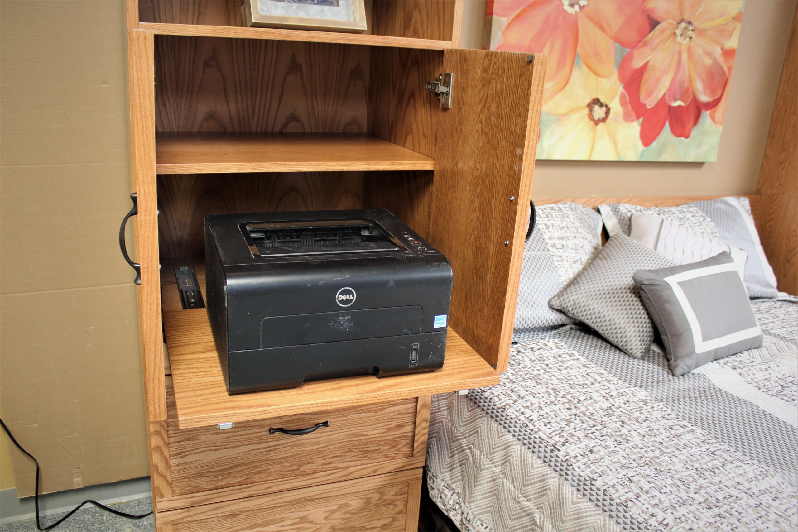 FLW Murphy Bed Printer Pull-Out