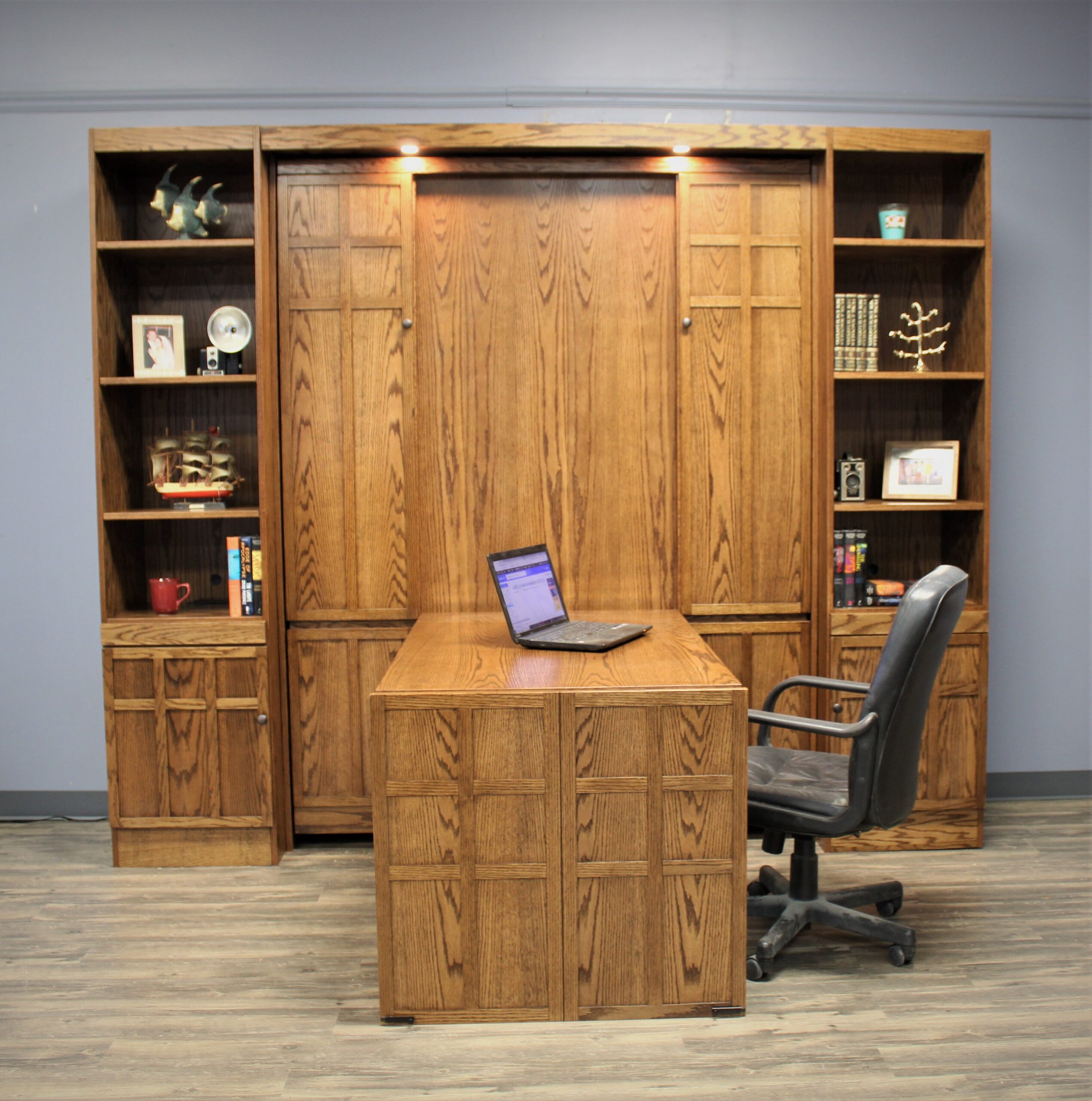 FLW Murphy Bed Front Closed Desk Open