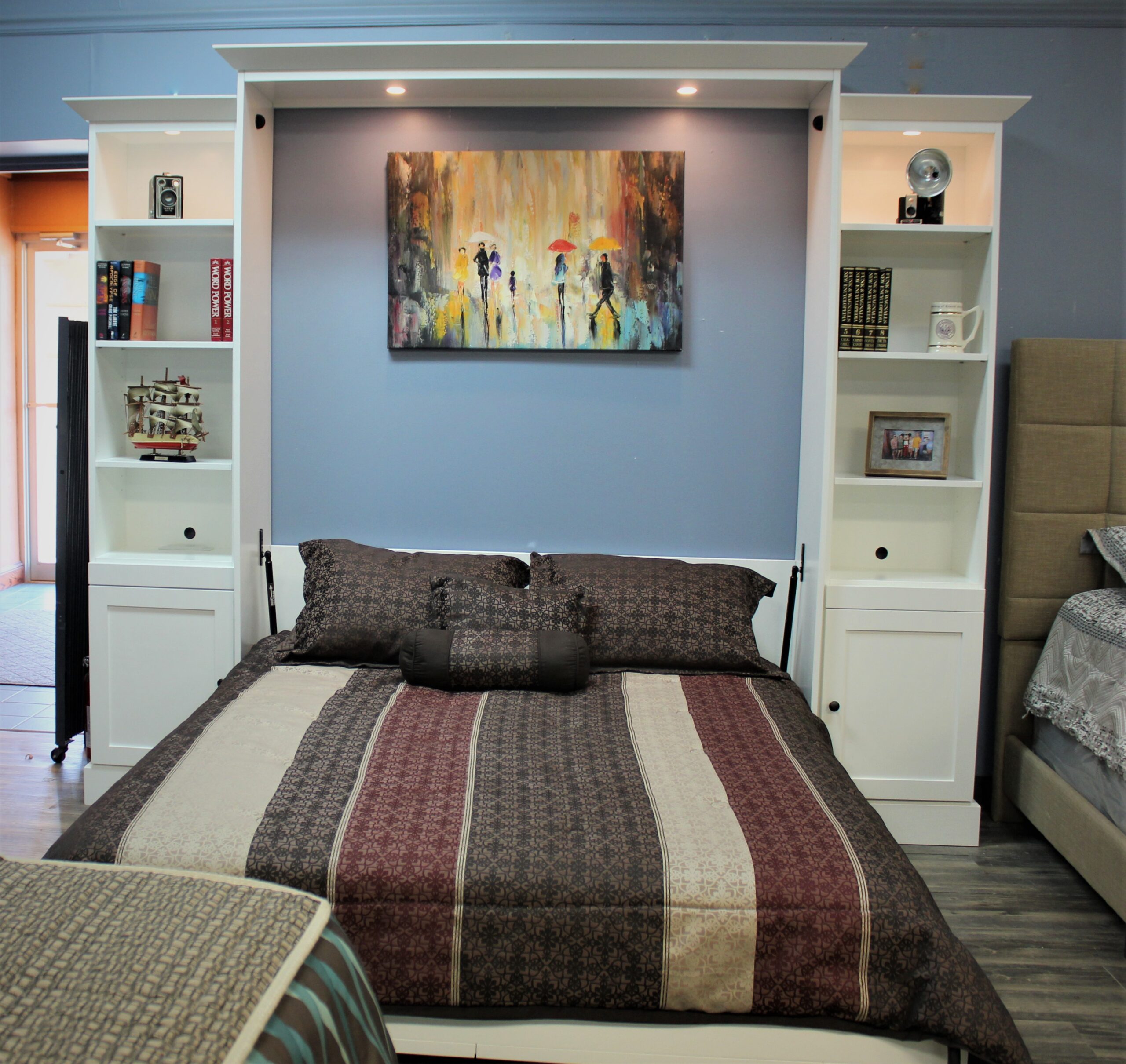 Entertainment Center Murphy Bed Shown Open Front View