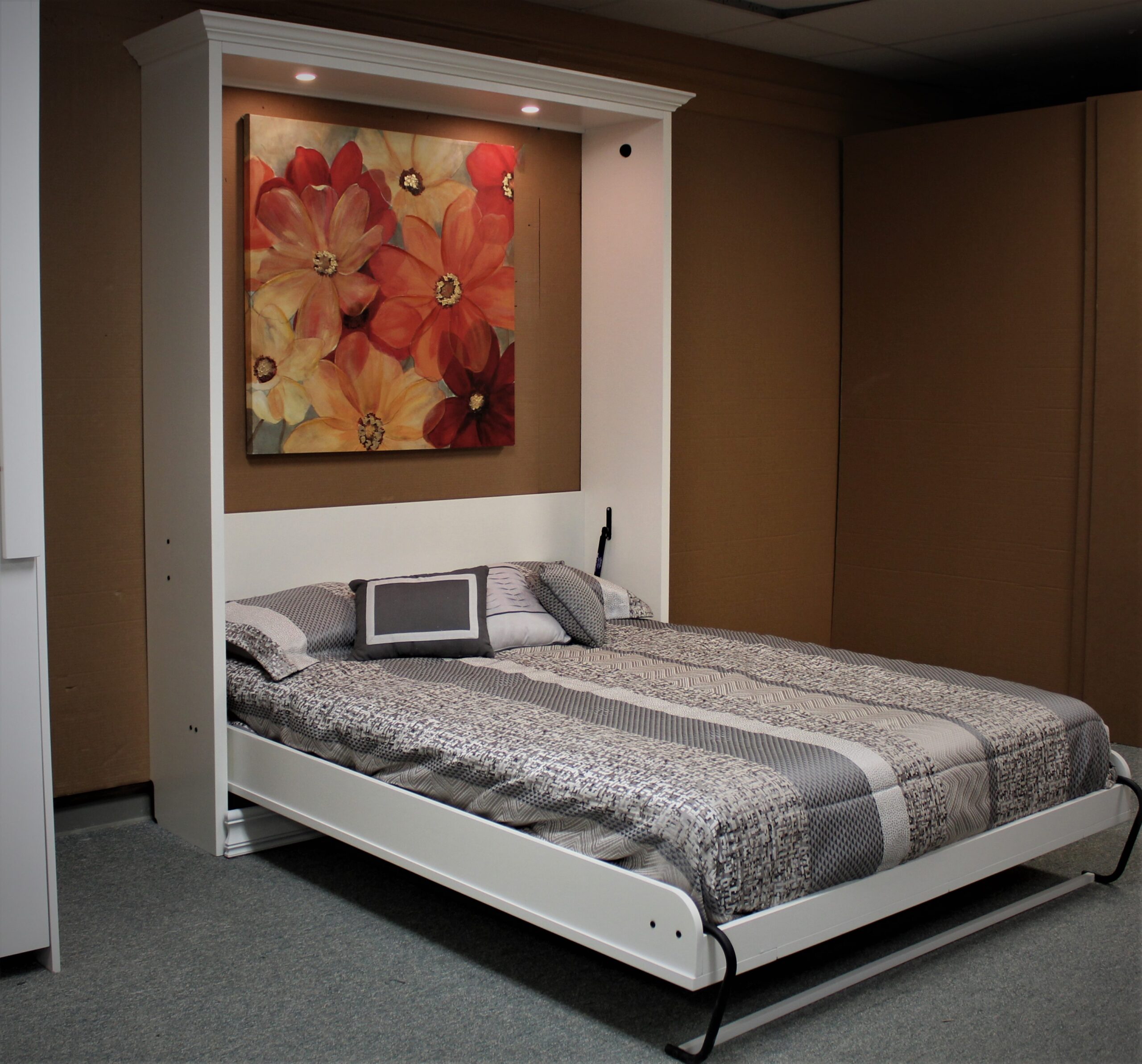 Entertainment Center Murphy Wall Bed Shown Open Side View