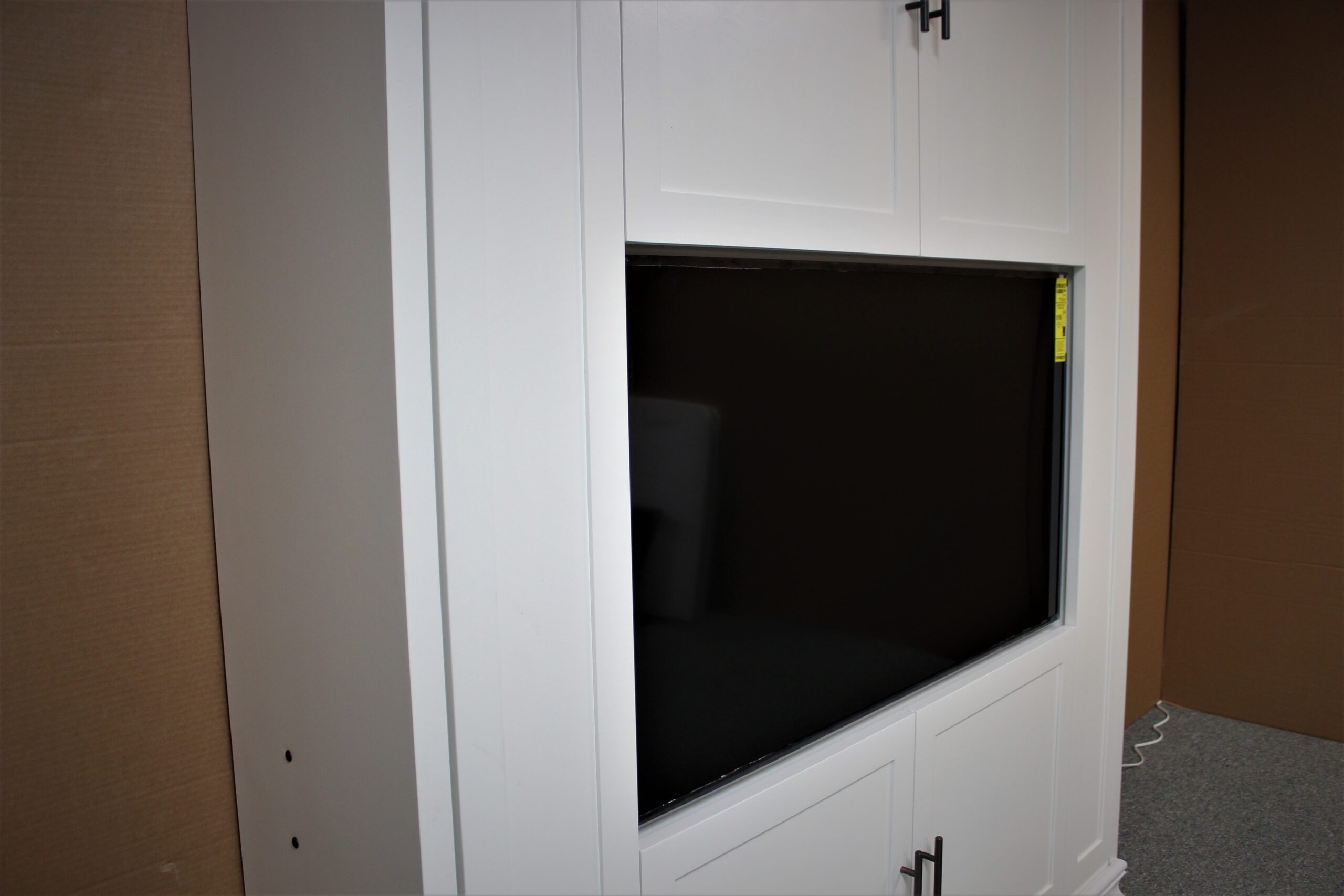 Entertainment Center Murphy Wall Bed Close Up of TV