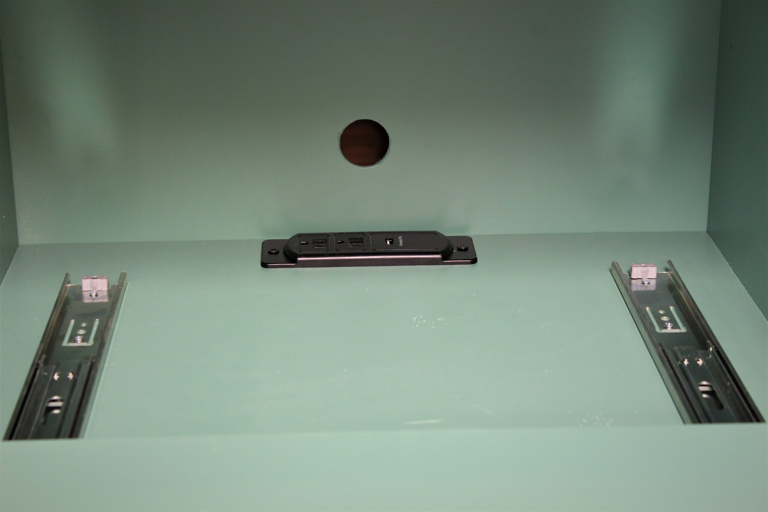 Alpine Murphy Bed Bookcase Charging Station