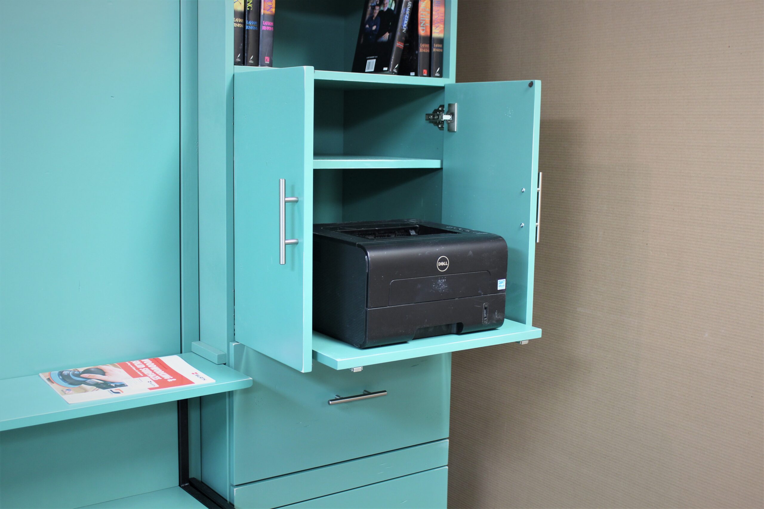 Alpine Murphy Bed Printer Pull-Out