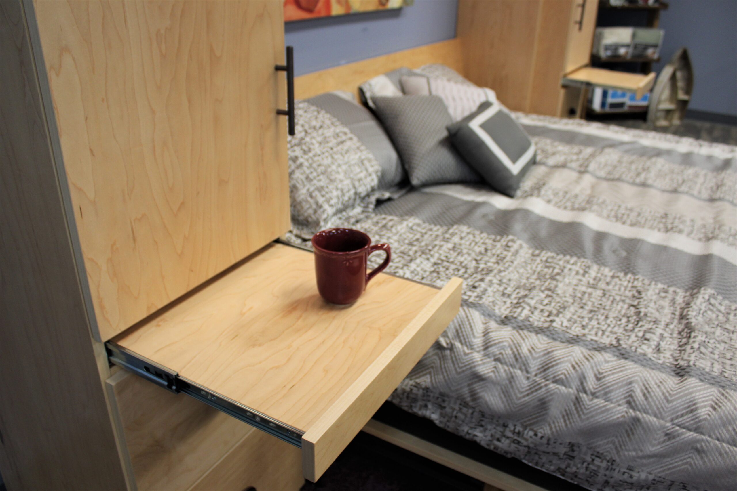 Alpine Murphy Bed Drink Tray and Bed