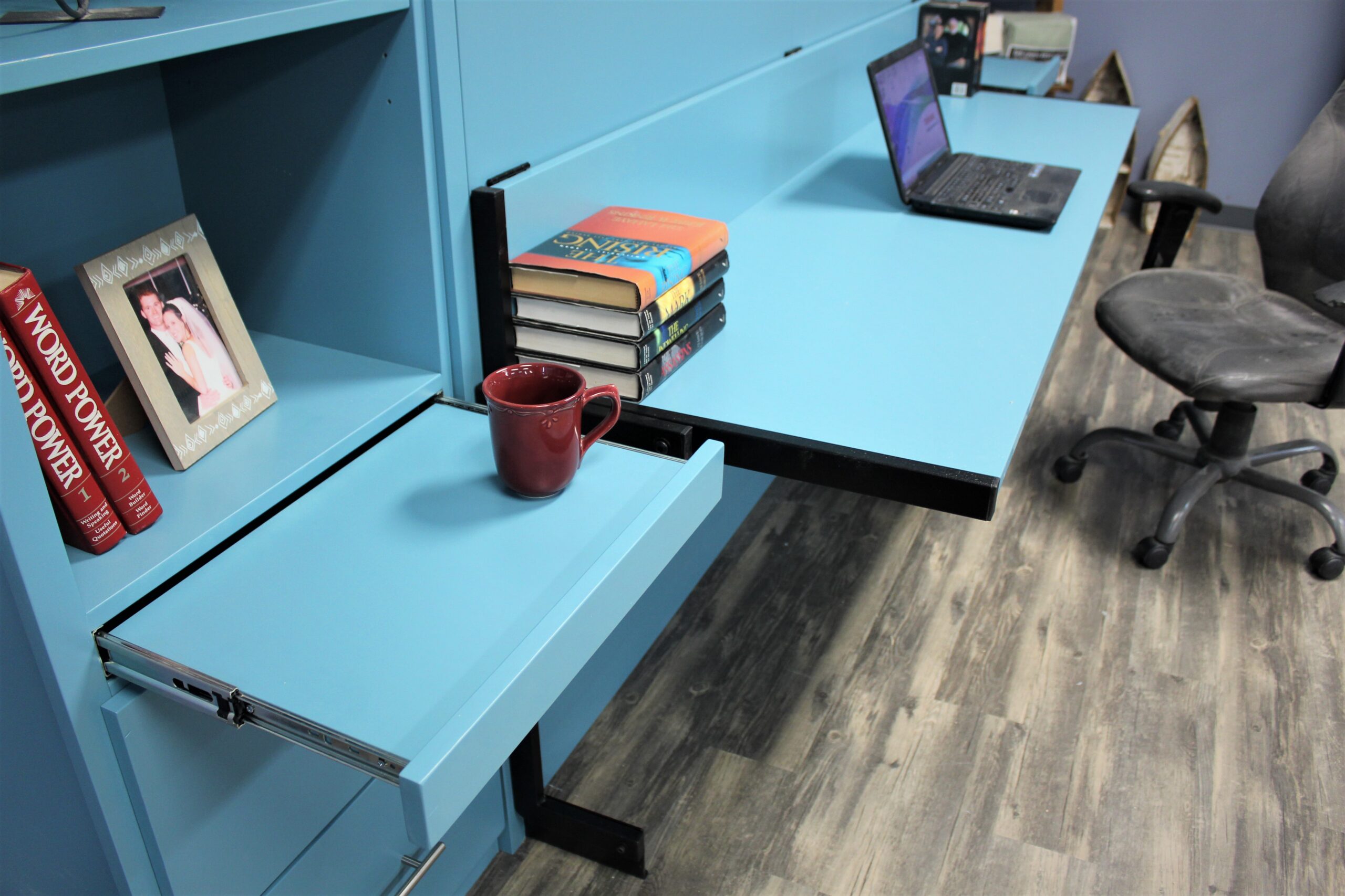 Alpine Murphy Bed Drink Tray and Stay Level Desk