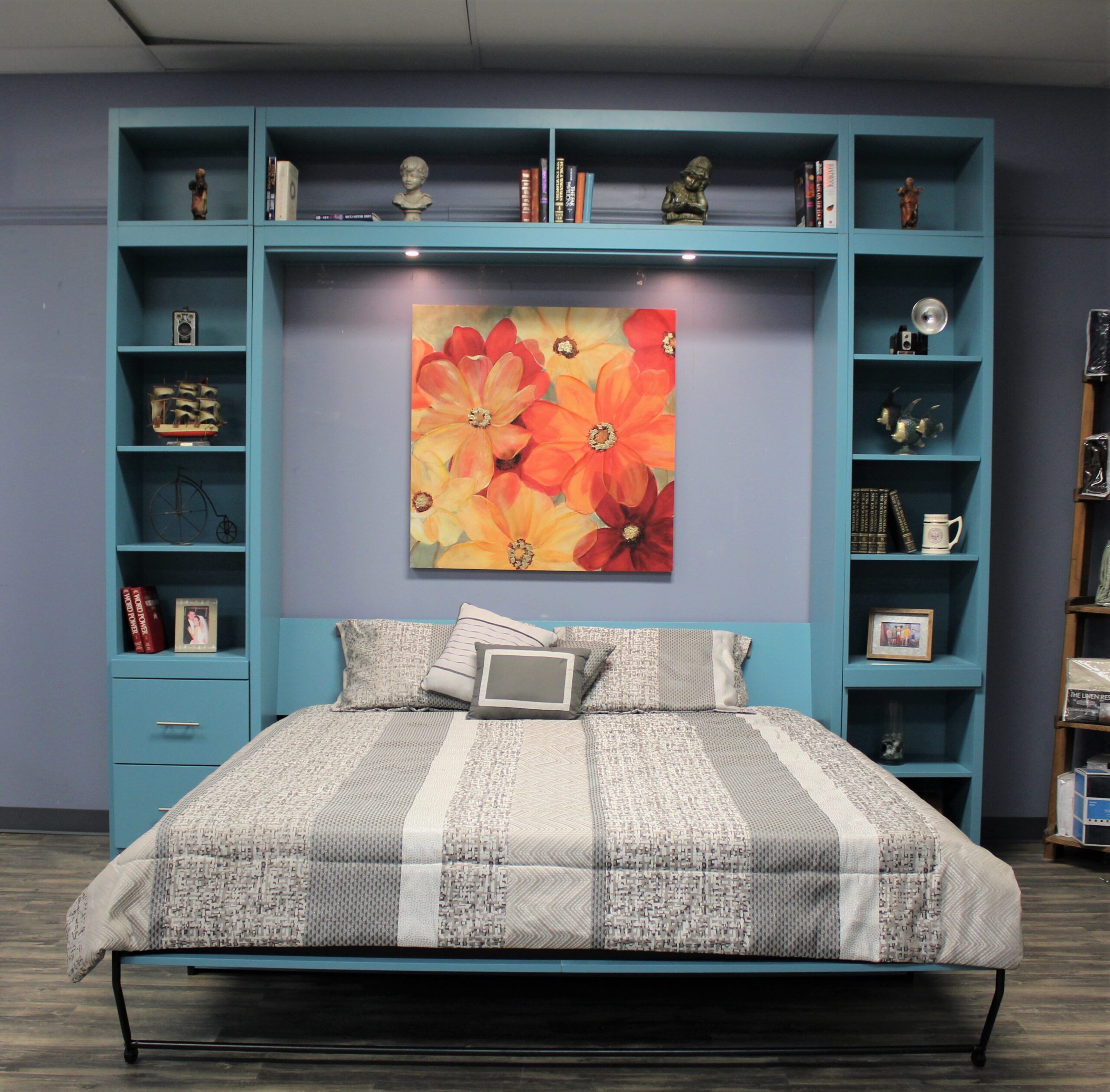 Alpine Murphy Bed Front View of Bed Shown Open