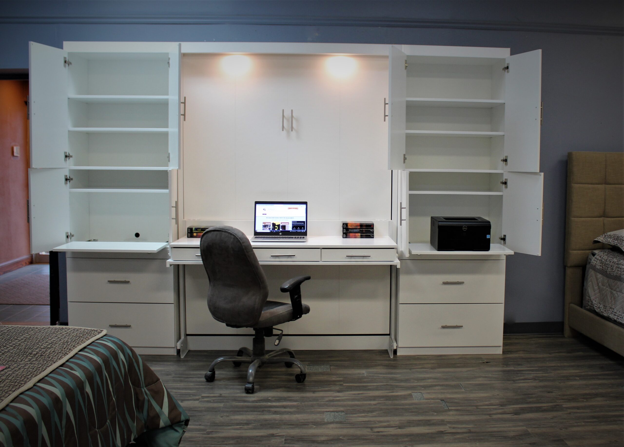 Alpine Murphy Bed Cabinets Open