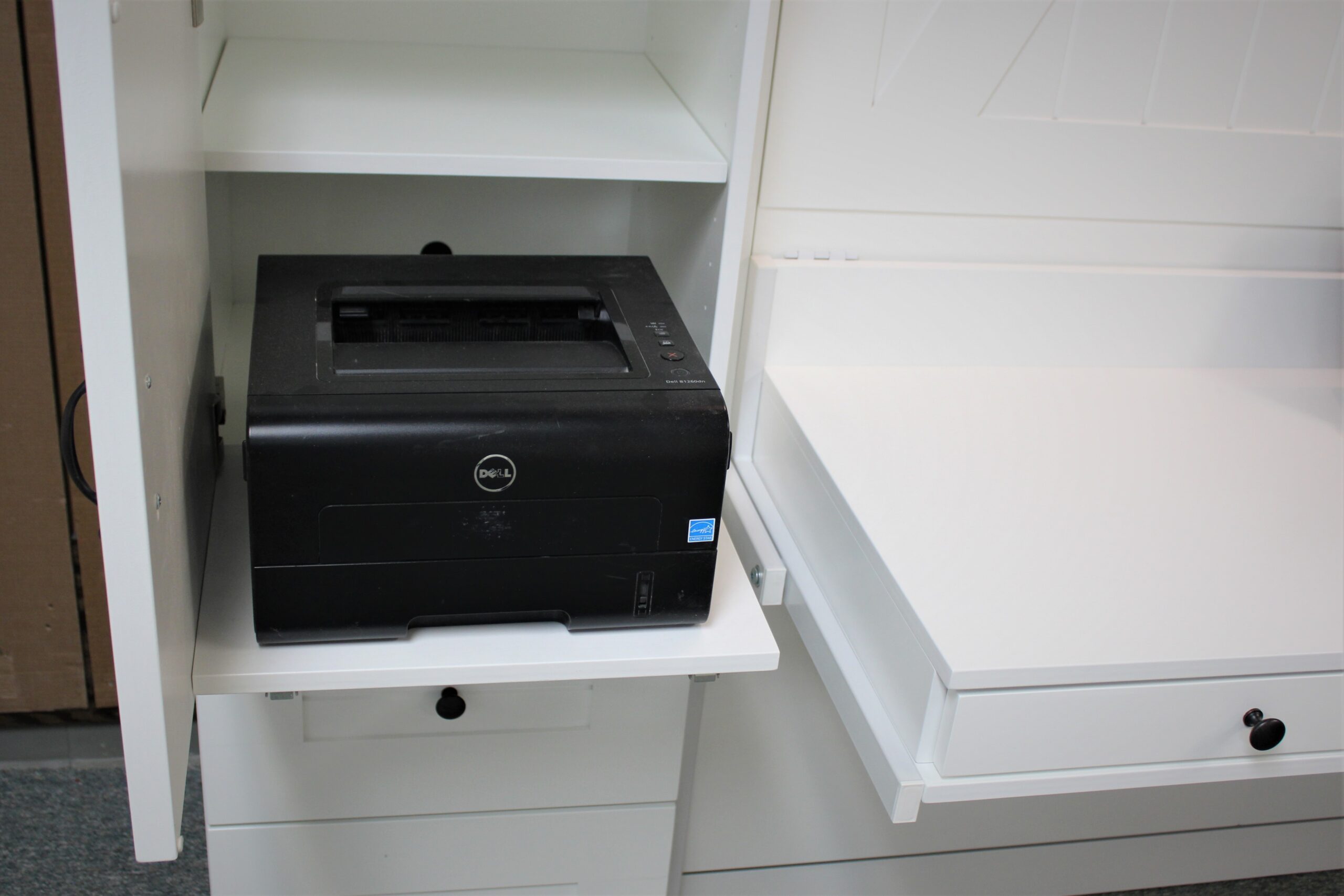 Barn Door Murphy Bed Printer Pull-Out