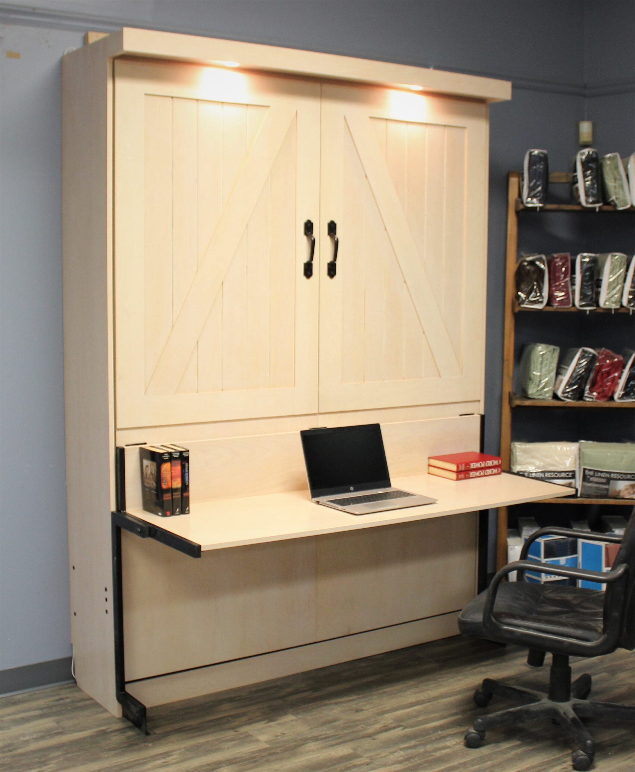 Barn Door Murphy Bed Shown Closed Side View