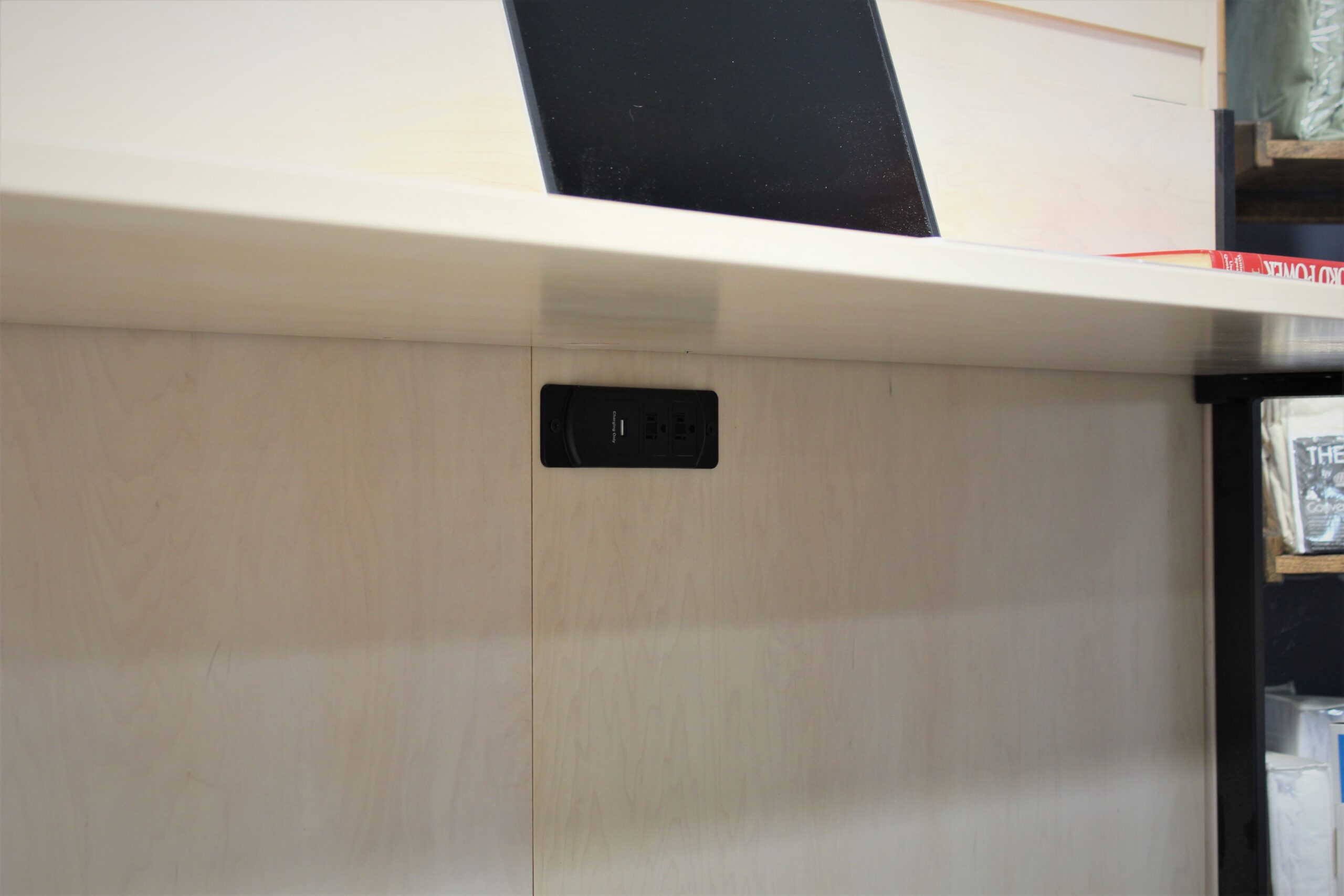 Barn Door Murphy Bed Under Desk Charging Station