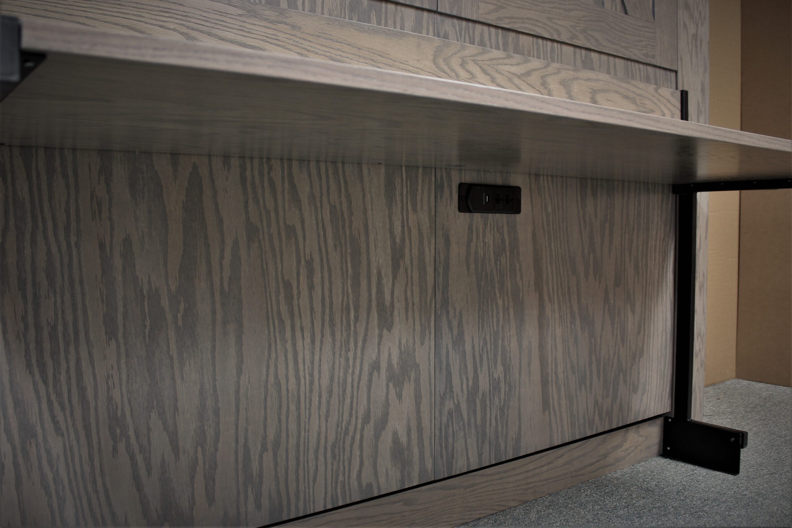 Barn Door Murphy Bed Under Desk Charging Station