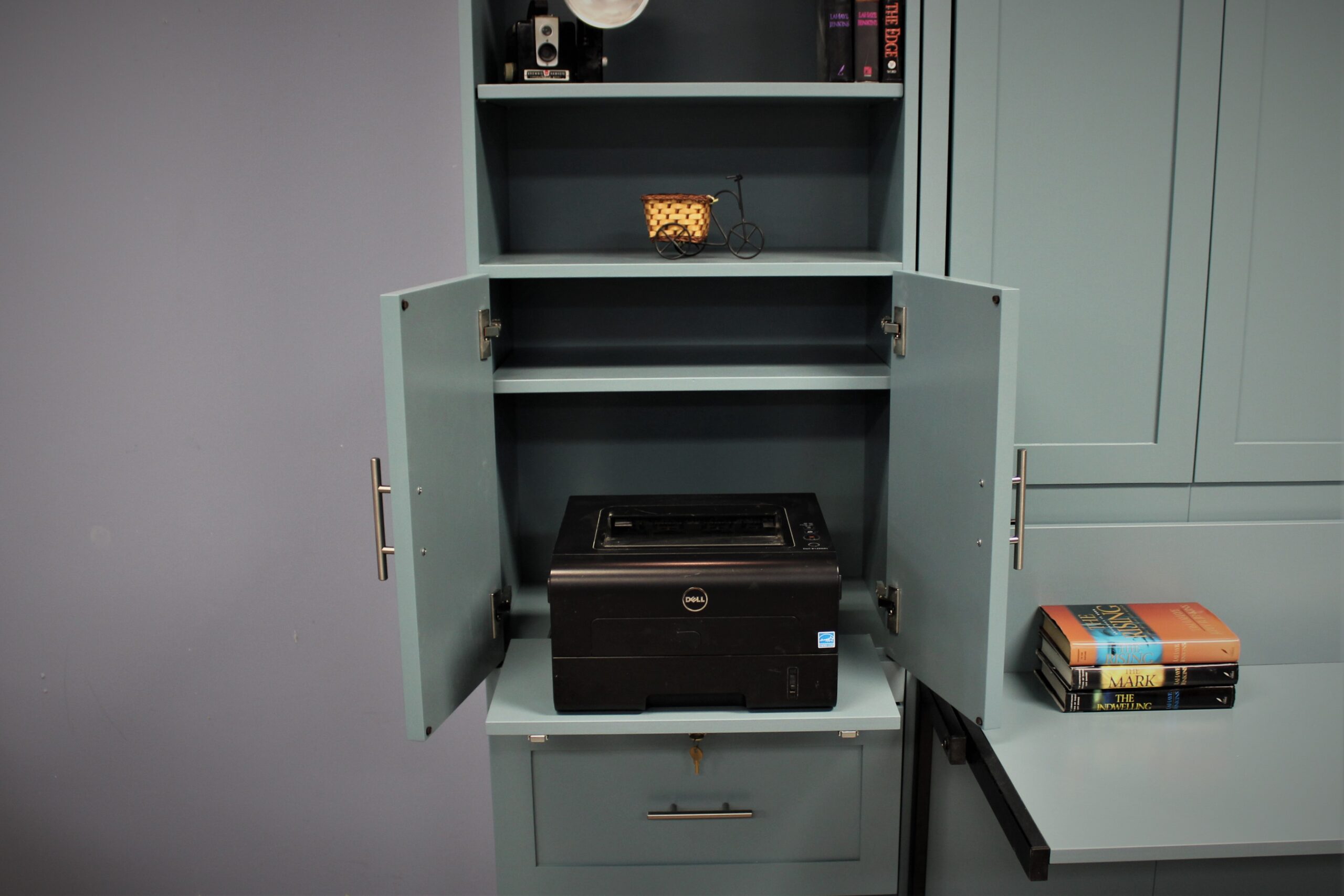 Templeton Murphy Bed Printer Pullout in Left Bookcase
