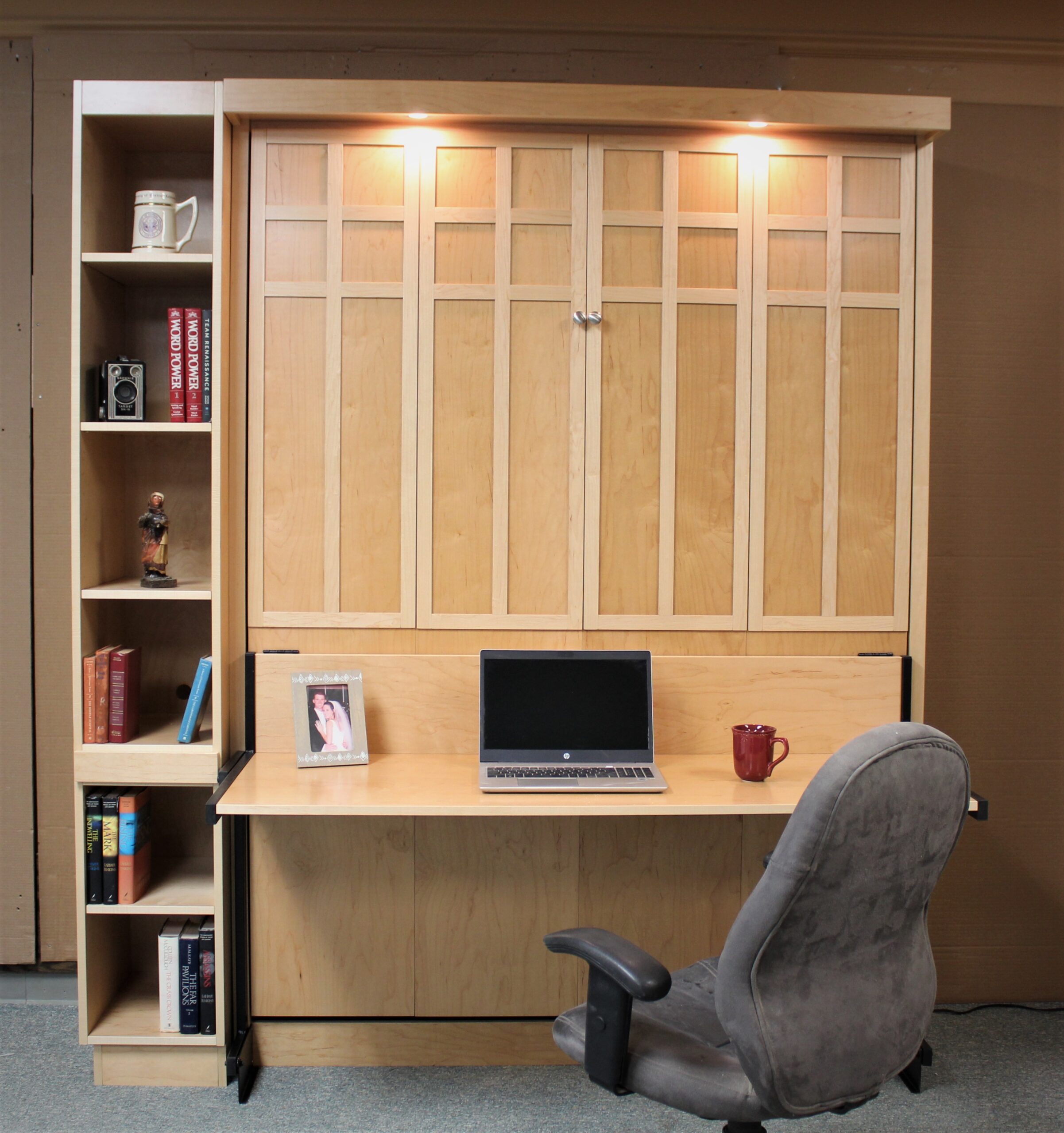 Frank Lloyd Wright Murphy Bed Front View of Bed Shown Closed