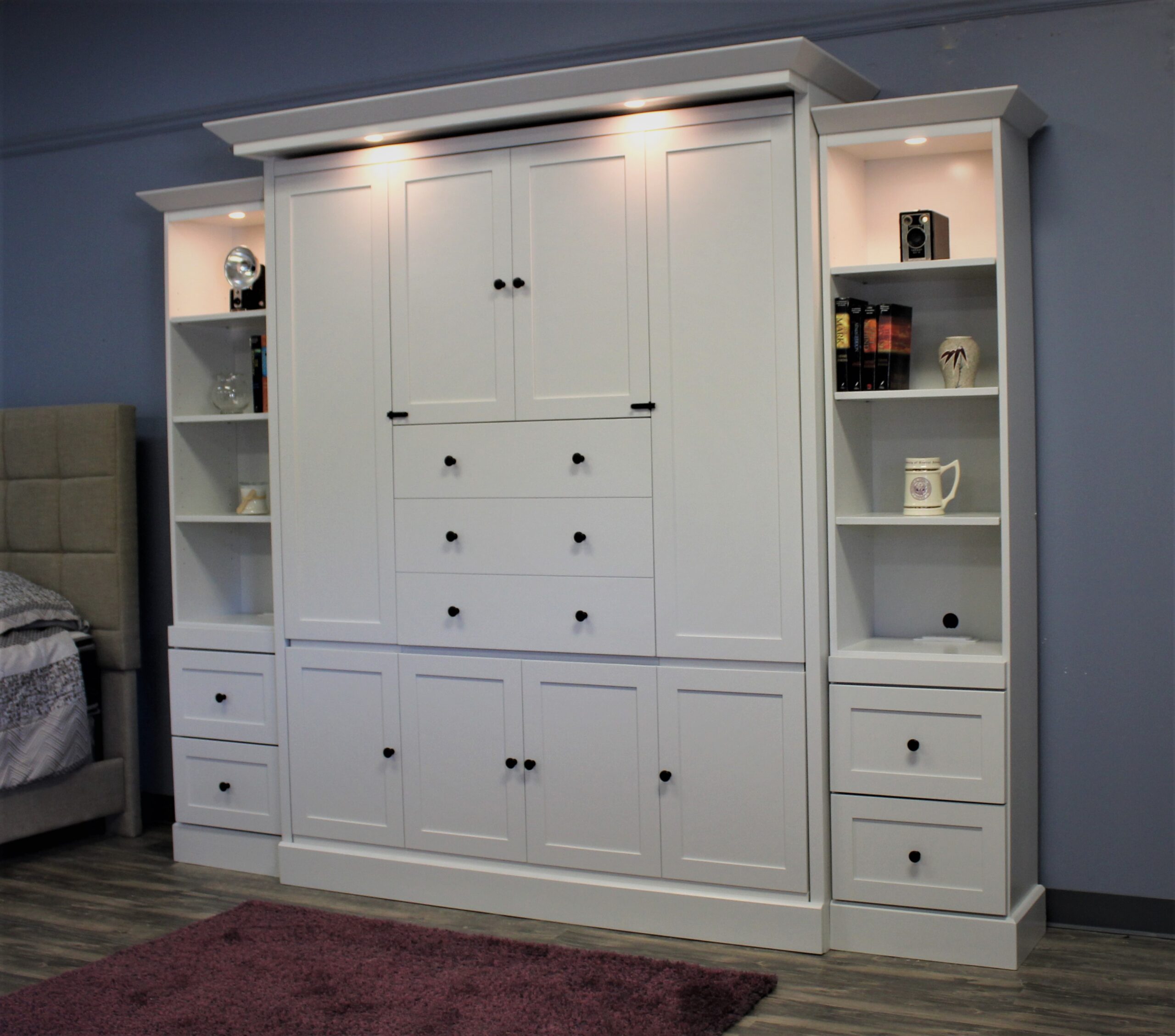 Shaker Murphy Bed Shown Closed Side View