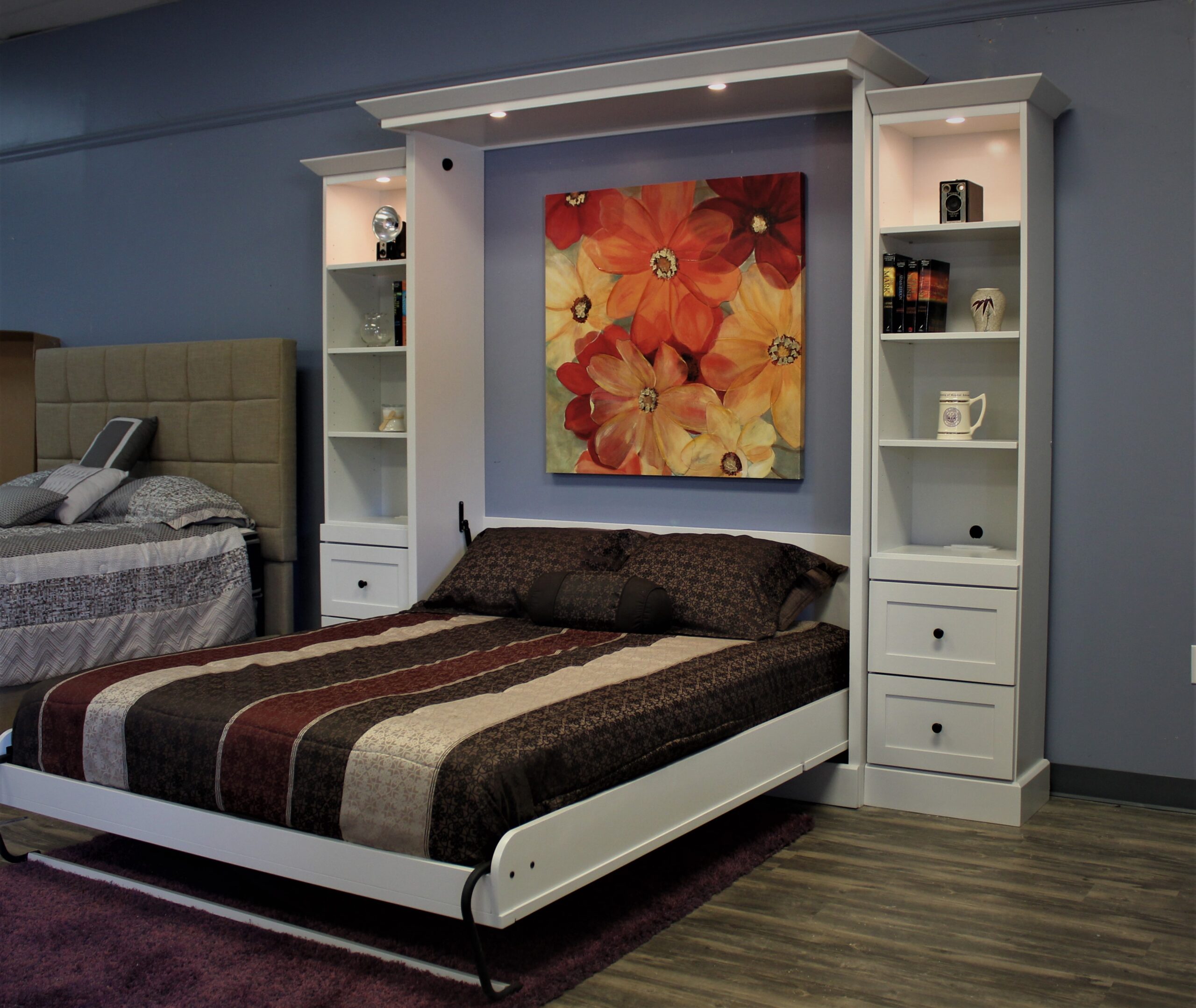 Shaker Murphy Bed Shown Open Side View