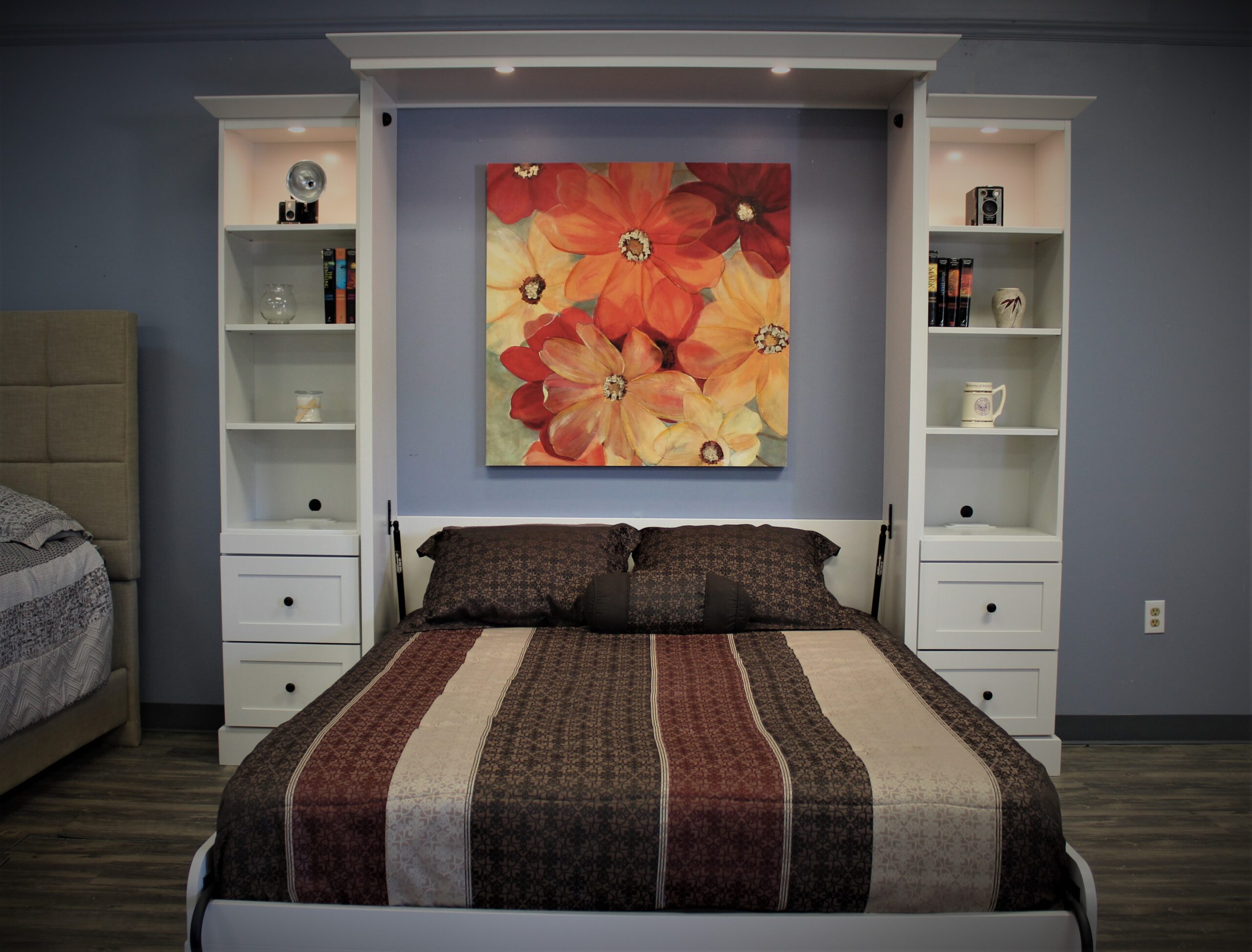 Shaker Murphy Bed Shown Open Front View