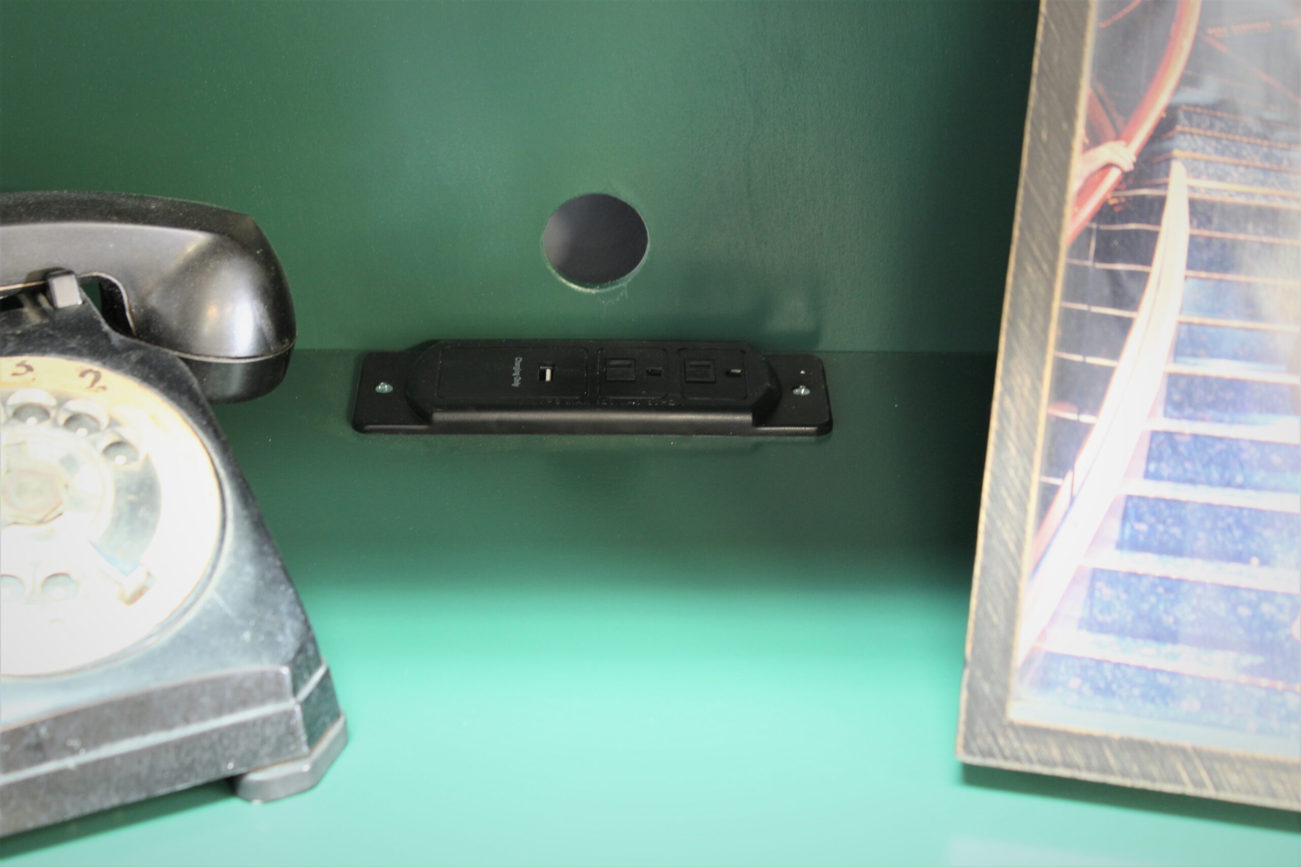 FLW Murphy Bed Bookcase Charging Station