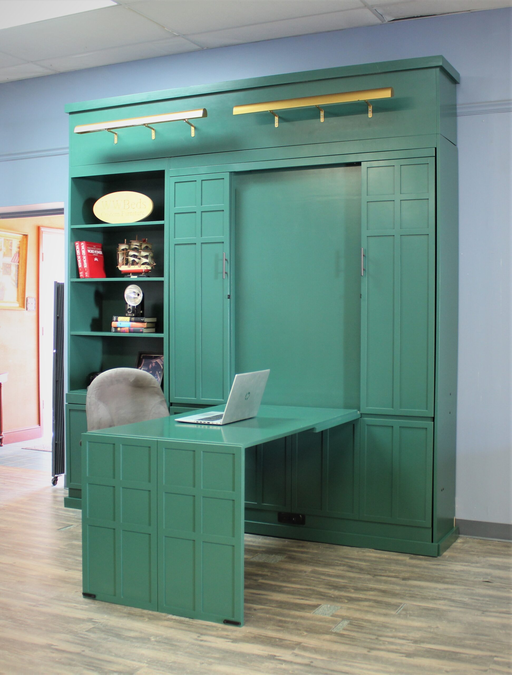 FLW Murphy Bed Side Desk Down