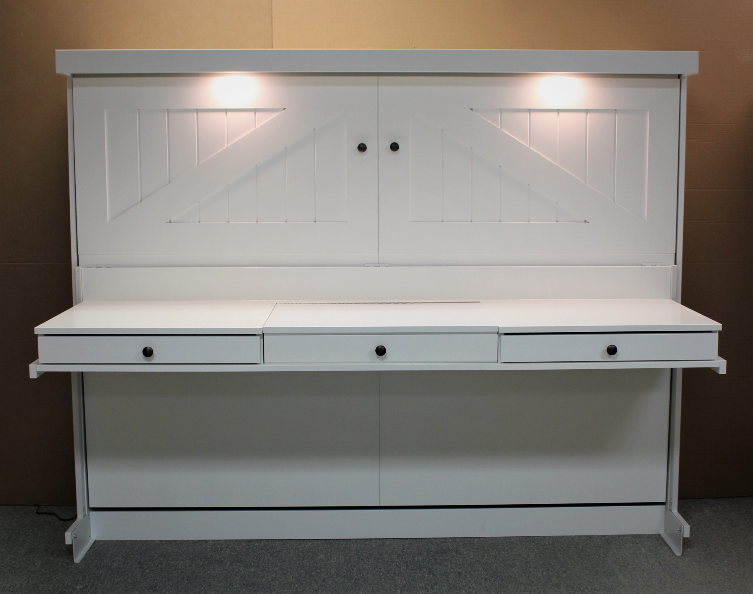 Horizontal Barn Door Murphy Bed Front View of Bed Closed