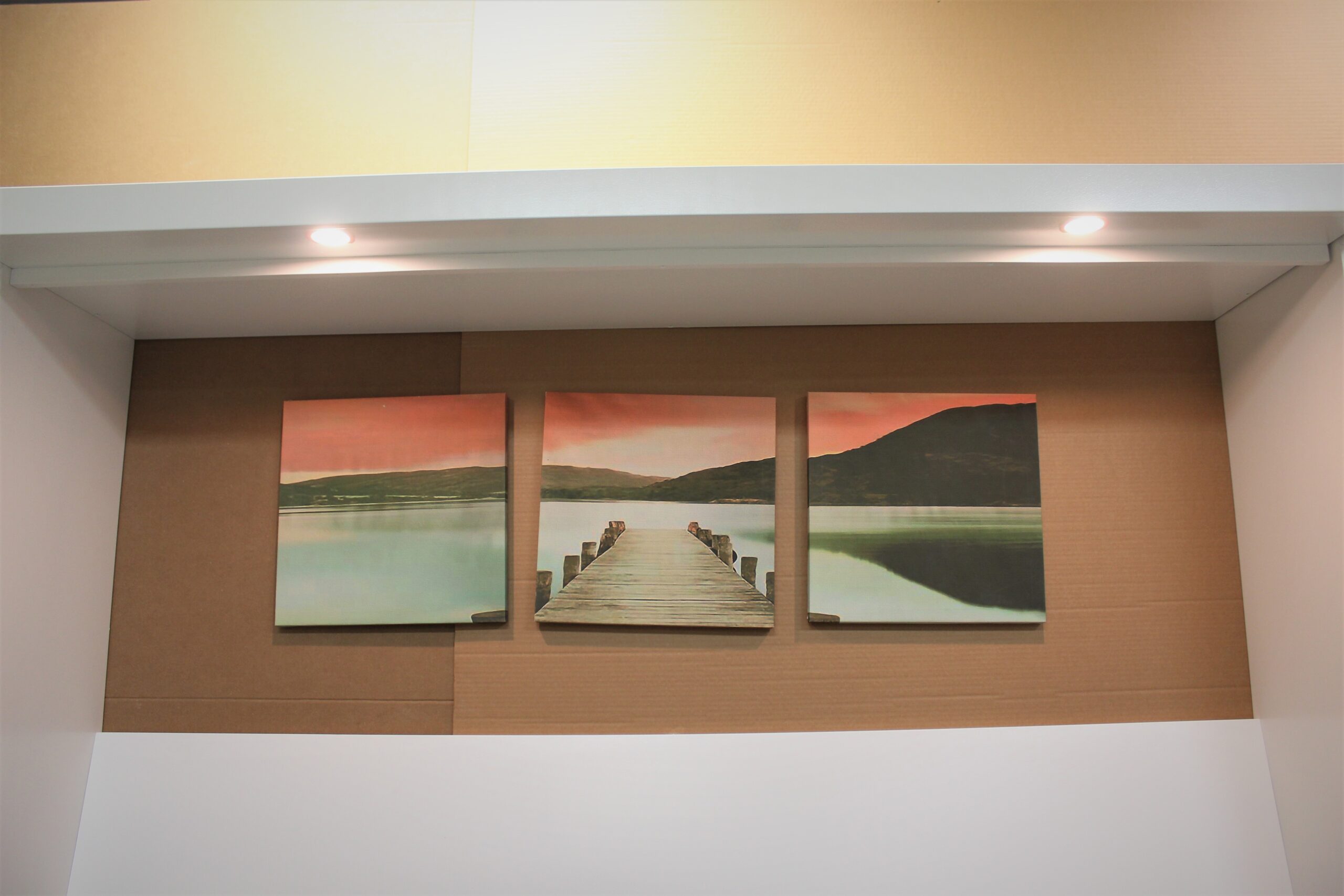 Horizontal Barn Door Murphy Bed LED Lights