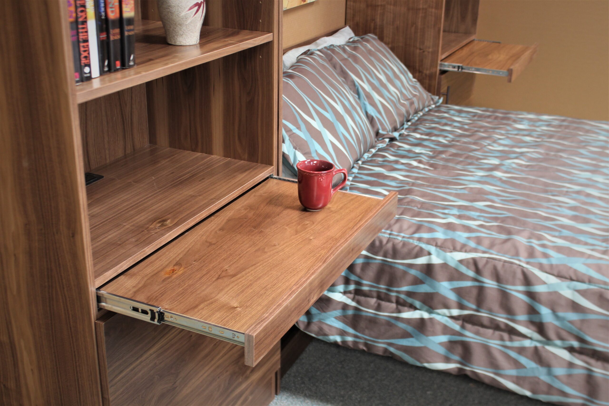 Manhattan Entertainment Center Murphy Bed Pull-out Drink Tray